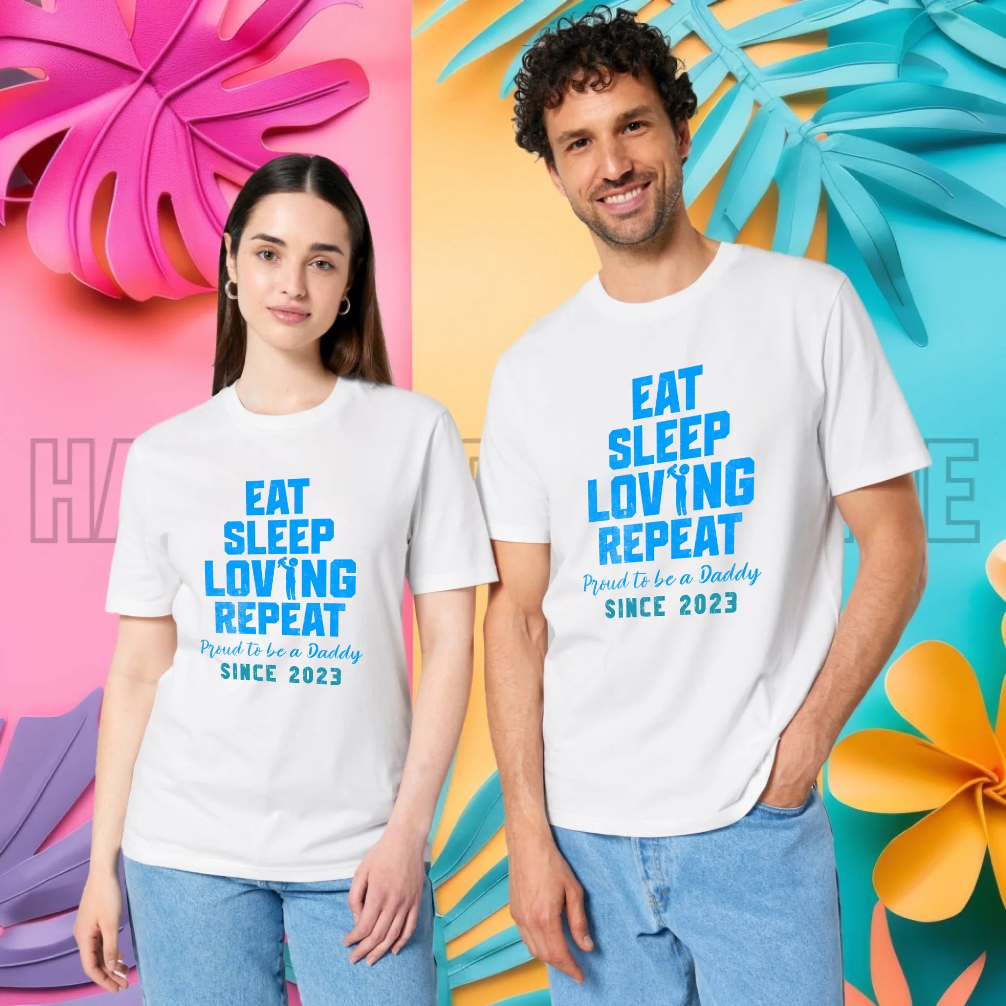 Loving Dad • Farbwahl + Wunschtext • Unisex Premium T-Shirt XS-5XL aus Bio-Baumwolle für Damen & Herren • Exklusivdesign • personalisiert