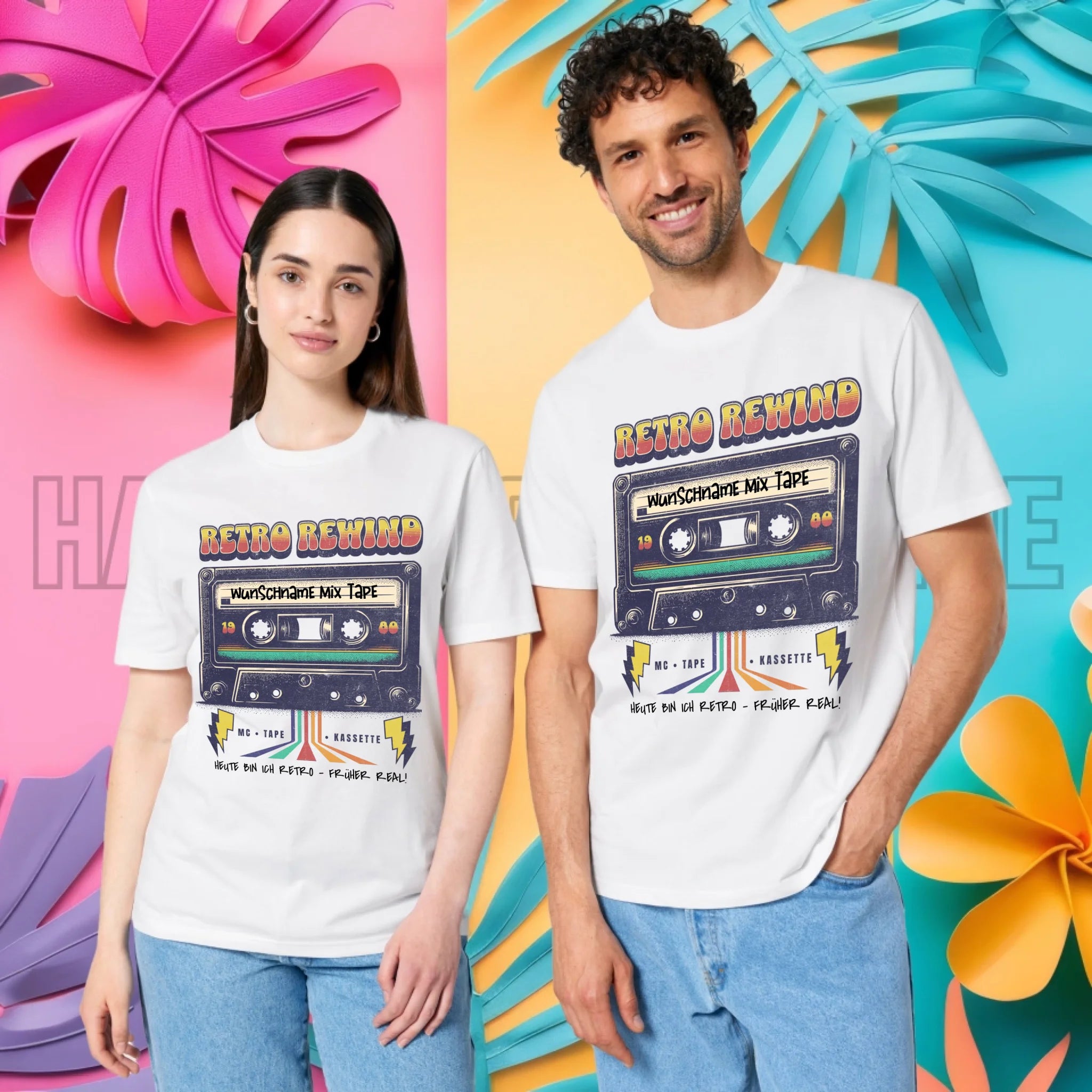 Retro MC 1950 bis 2010 + Wunschtext • Unisex Premium T-Shirt XS-5XL aus Bio-Baumwolle für Damen & Herren • Exklusivdesign • personalisiert
