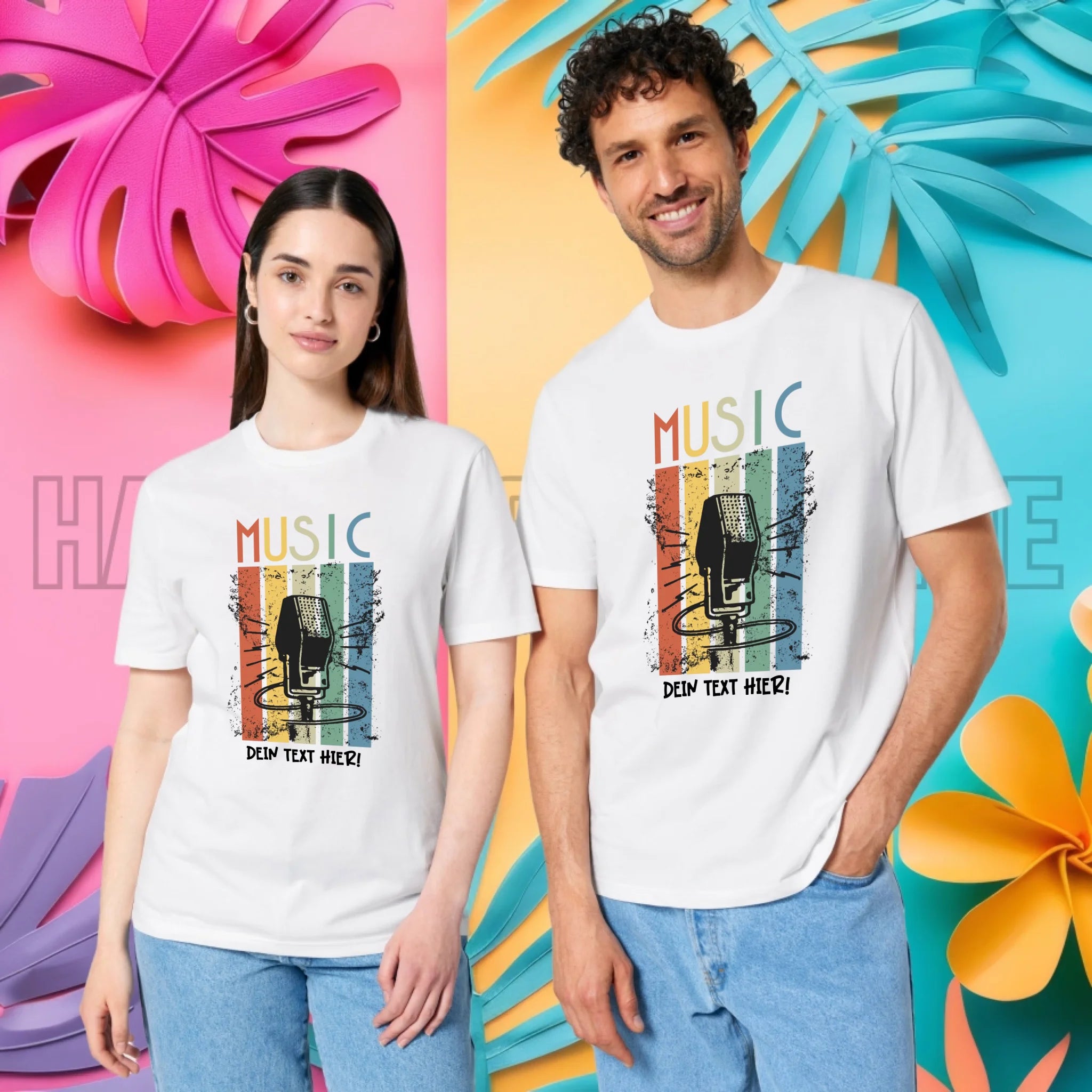 Music • Sing • Mic • Unisex Premium T-Shirt XS-5XL aus Bio-Baumwolle für Herren & Damen • personalisiert • Motivprodukt