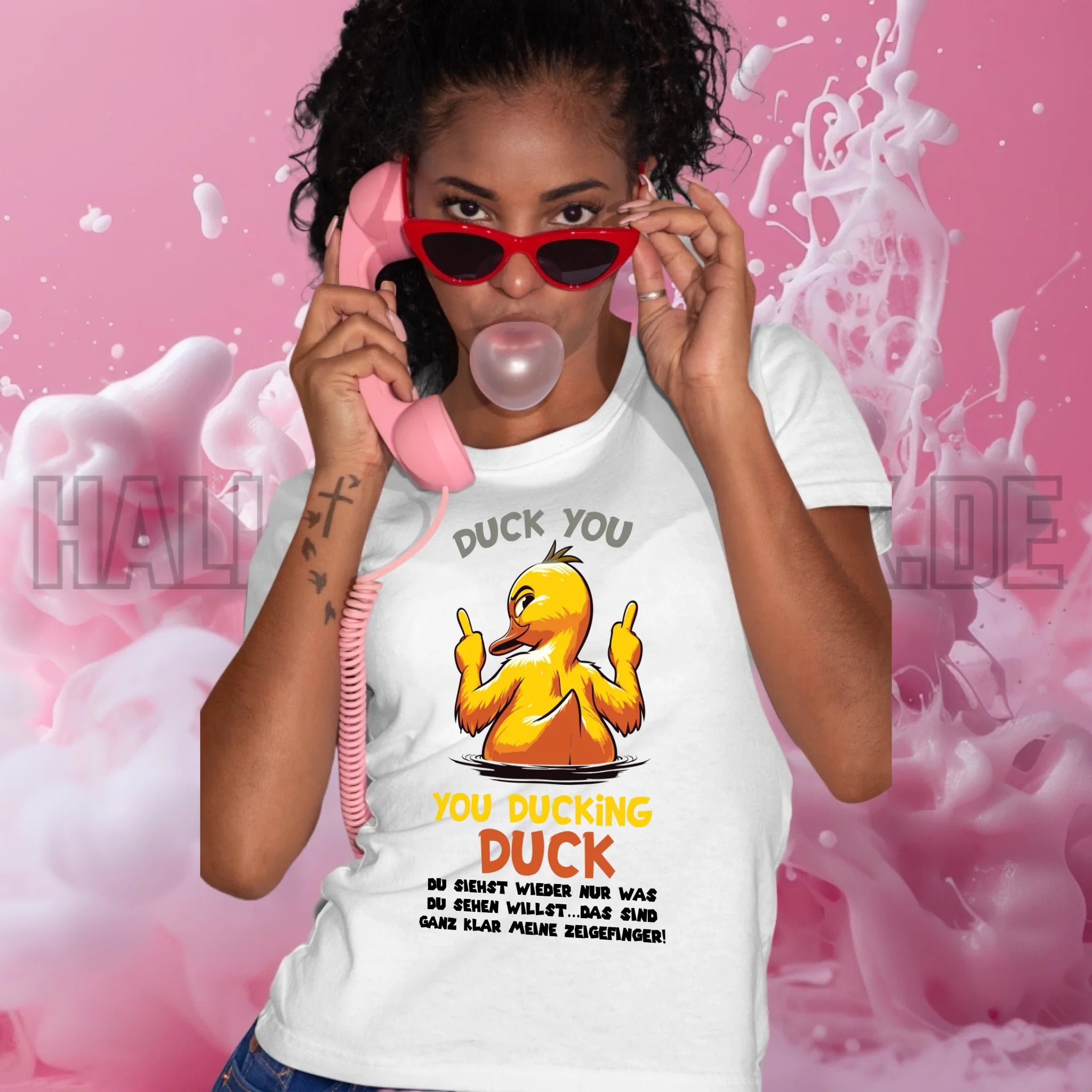 You ducking Duck • ENTE • Ladies Premium T-Shirt XS-2XL aus Bio-Baumwolle für Damen • Exklusivdesign • personalisiert