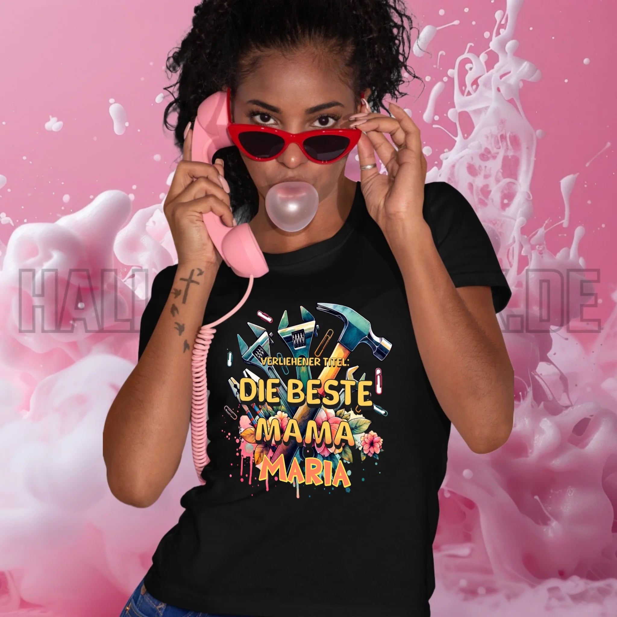 Verliehener Titel: Beste Mama • Ladies Premium T-Shirt XS-2XL aus Bio-Baumwolle für Damen • Exklusivdesign • personalisiert