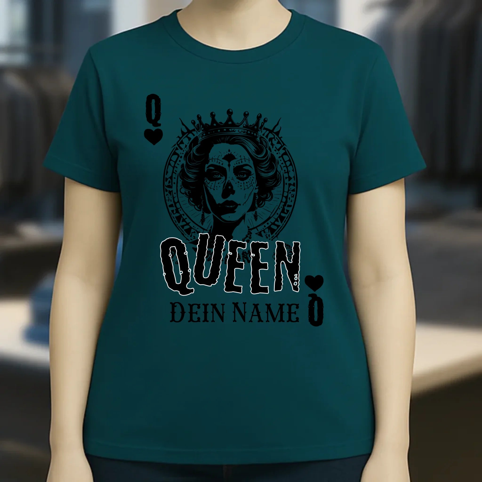 Poker Queen + dein Name • Ladies Premium T-Shirt XS-2XL aus Bio-Baumwolle für Damen • Exklusivdesign • personalisiert