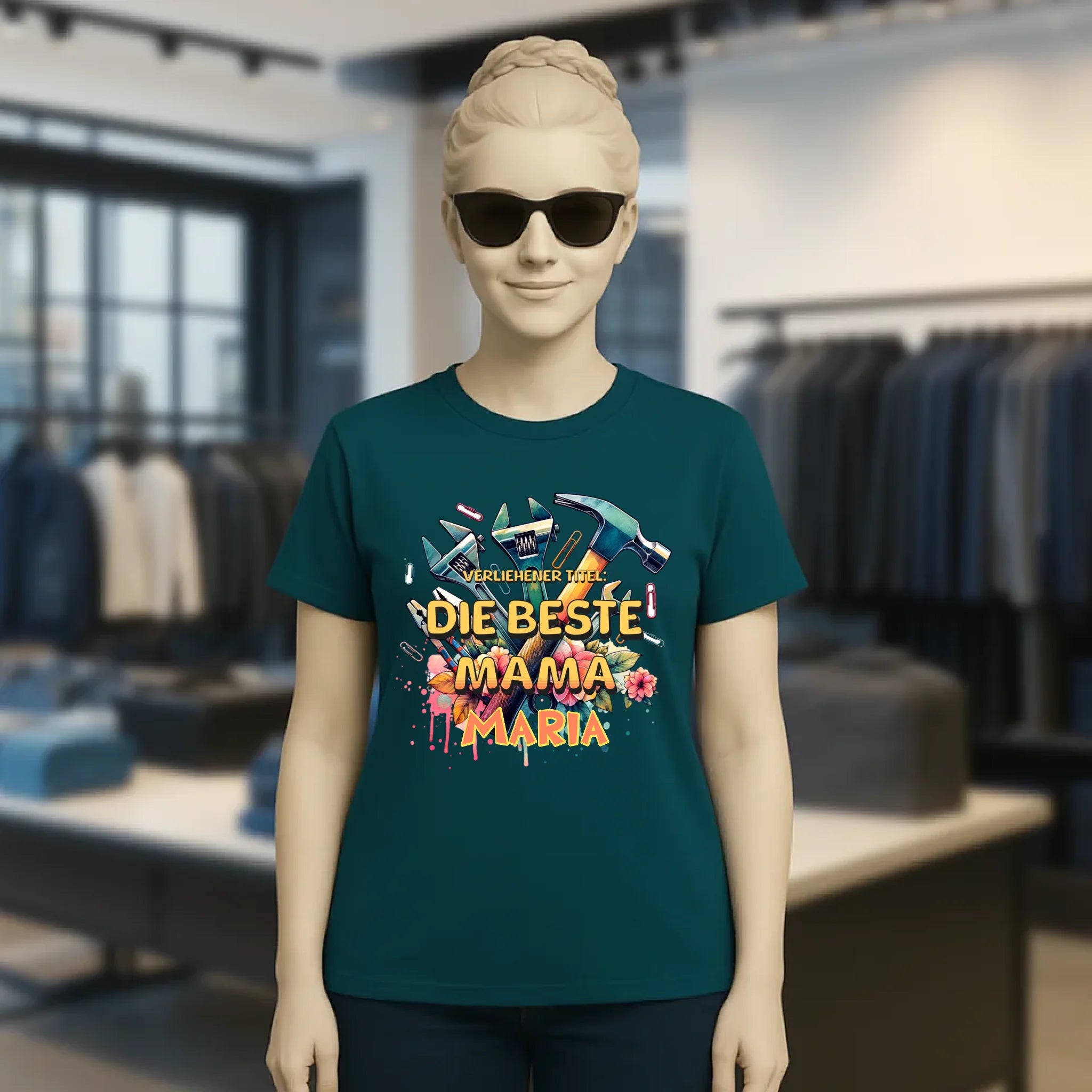 Verliehener Titel: Beste Mama • Ladies Premium T-Shirt XS-2XL aus Bio-Baumwolle für Damen • Exklusivdesign • personalisiert