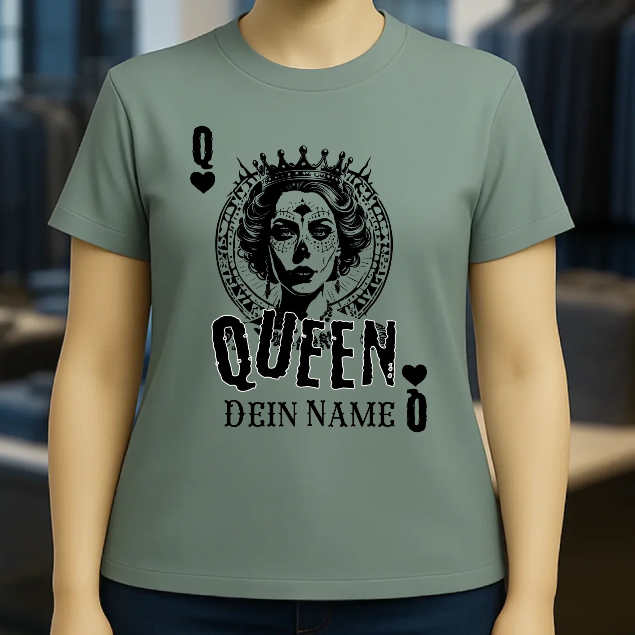 Poker Queen + dein Name • Ladies Premium T-Shirt XS-2XL aus Bio-Baumwolle für Damen • Exklusivdesign • personalisiert