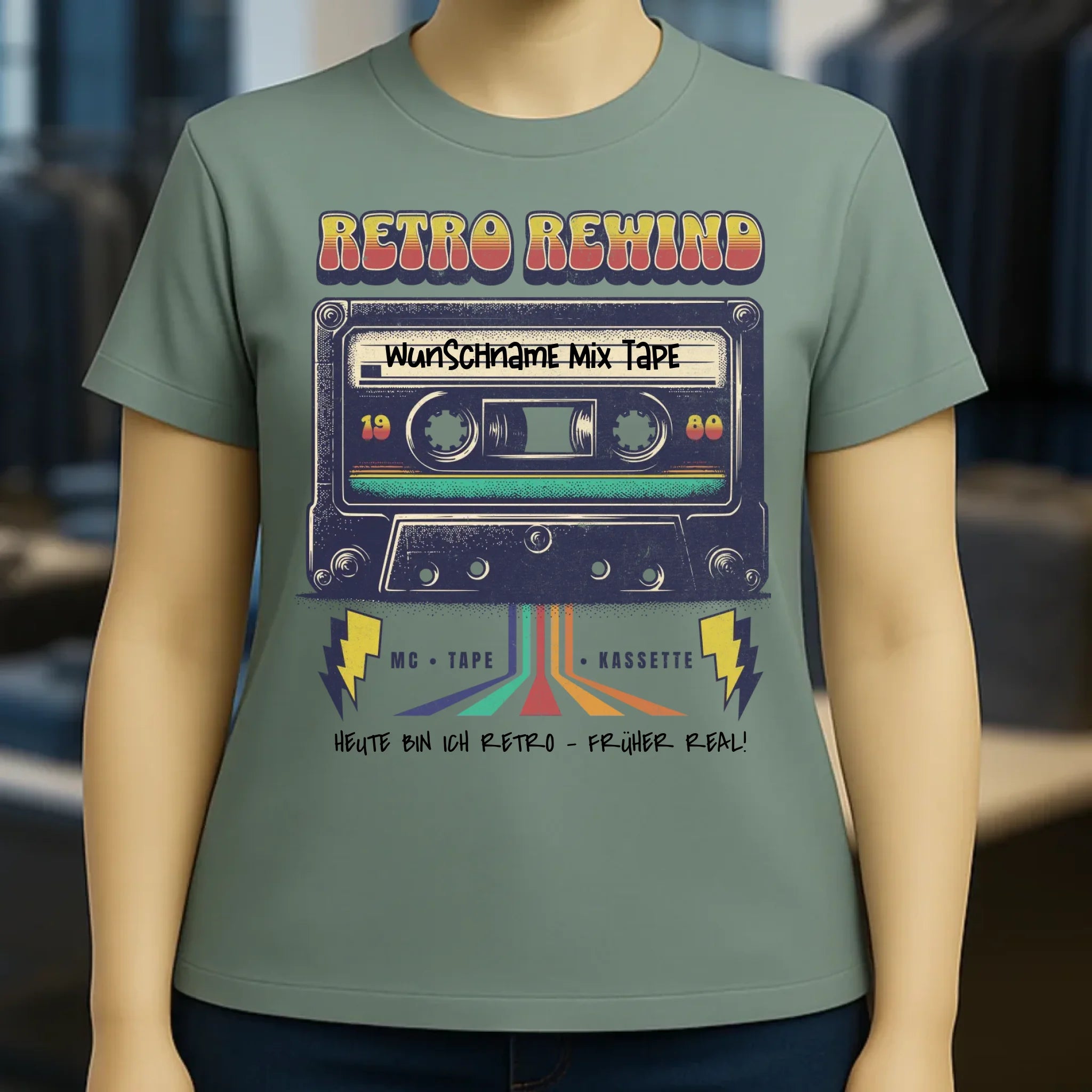 Retro MC 1950 bis 2010 + Wunschtext • Ladies Premium T-Shirt XS-2XL aus Bio-Baumwolle für Damen • Exklusivdesign • personalisiert