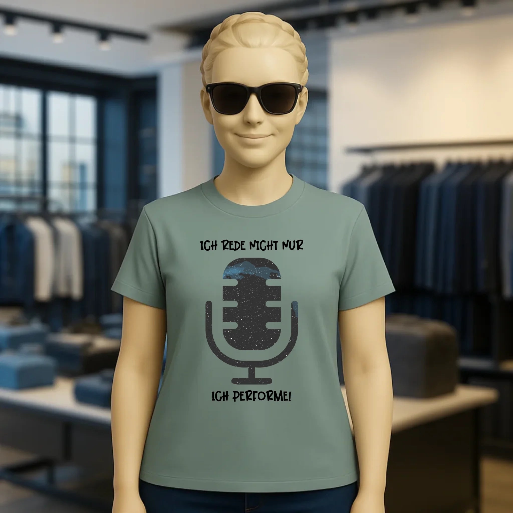 Echte Sternkarte als Mikrofon + Text • Ladies Premium T-Shirt XS-2XL aus Bio-Baumwolle für Damen • Exklusivdesign • personalisiert