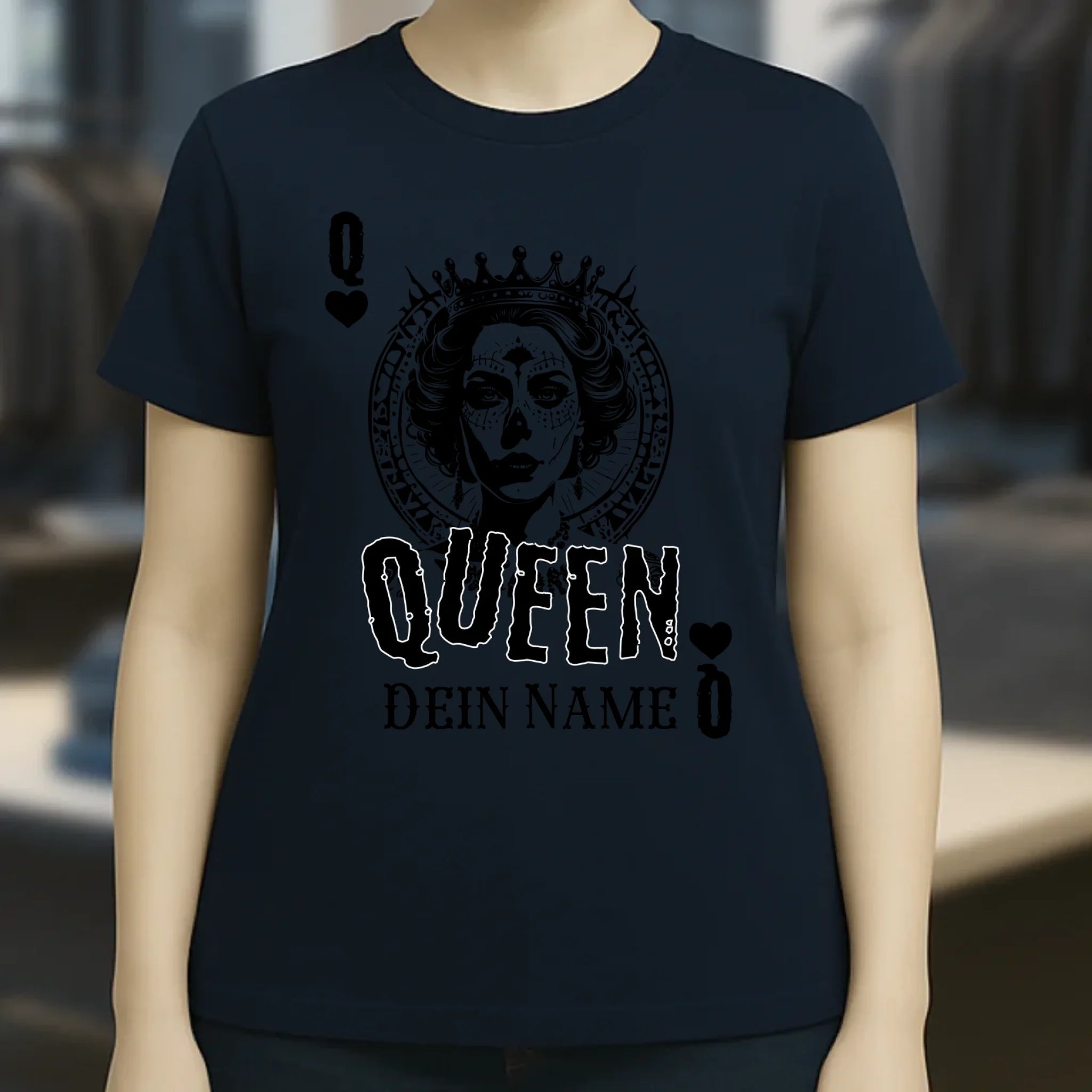 Poker Queen + dein Name • Ladies Premium T-Shirt XS-2XL aus Bio-Baumwolle für Damen • Exklusivdesign • personalisiert