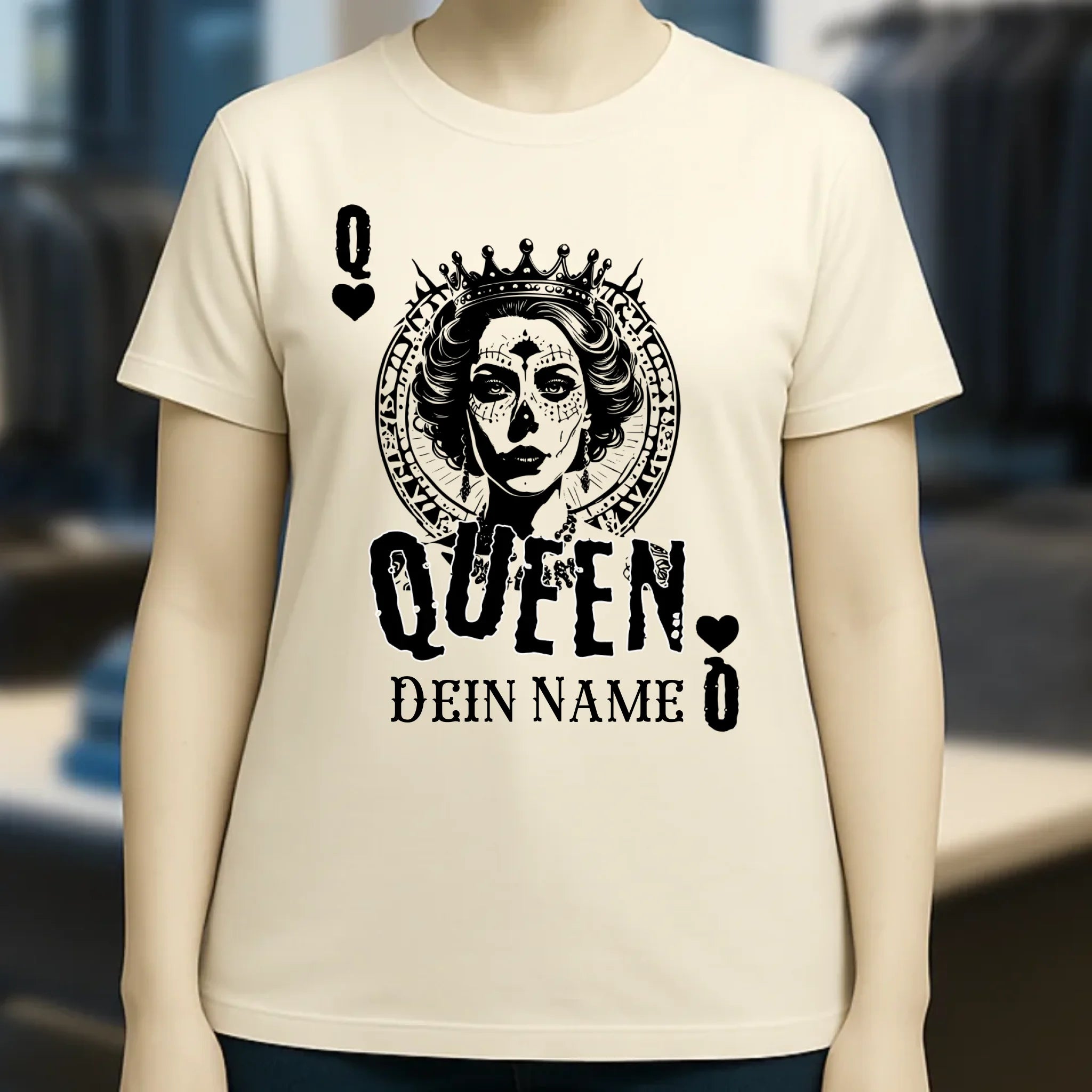 Poker Queen + dein Name • Ladies Premium T-Shirt XS-2XL aus Bio-Baumwolle für Damen • Exklusivdesign • personalisiert