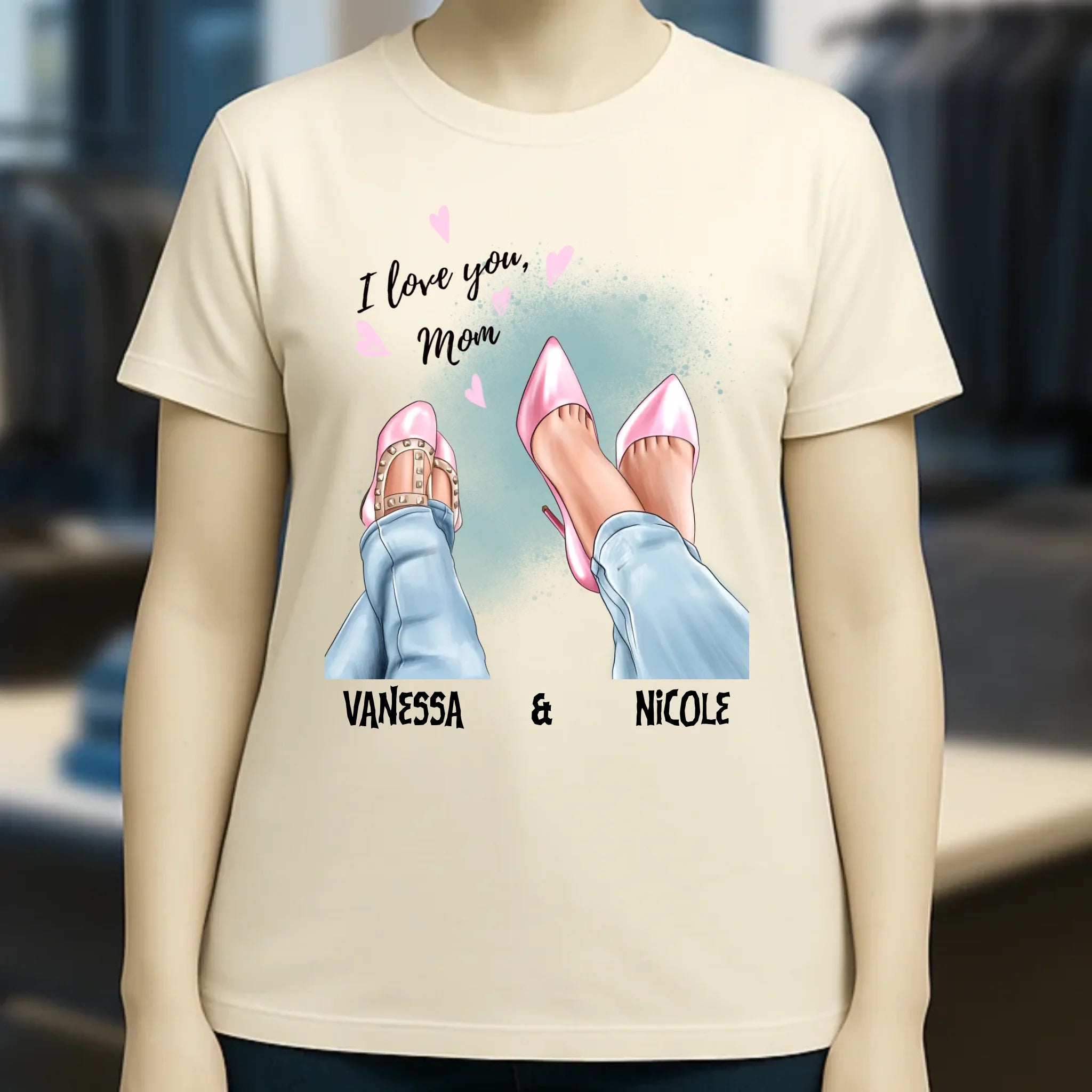 Tochter & Mutter • Schuhe • Beste Mama • Ladies Premium T-Shirt XS-2XL aus Bio-Baumwolle für Damen • Exklusivdesign • personalisiert • Motivauswahl • personalisierbar