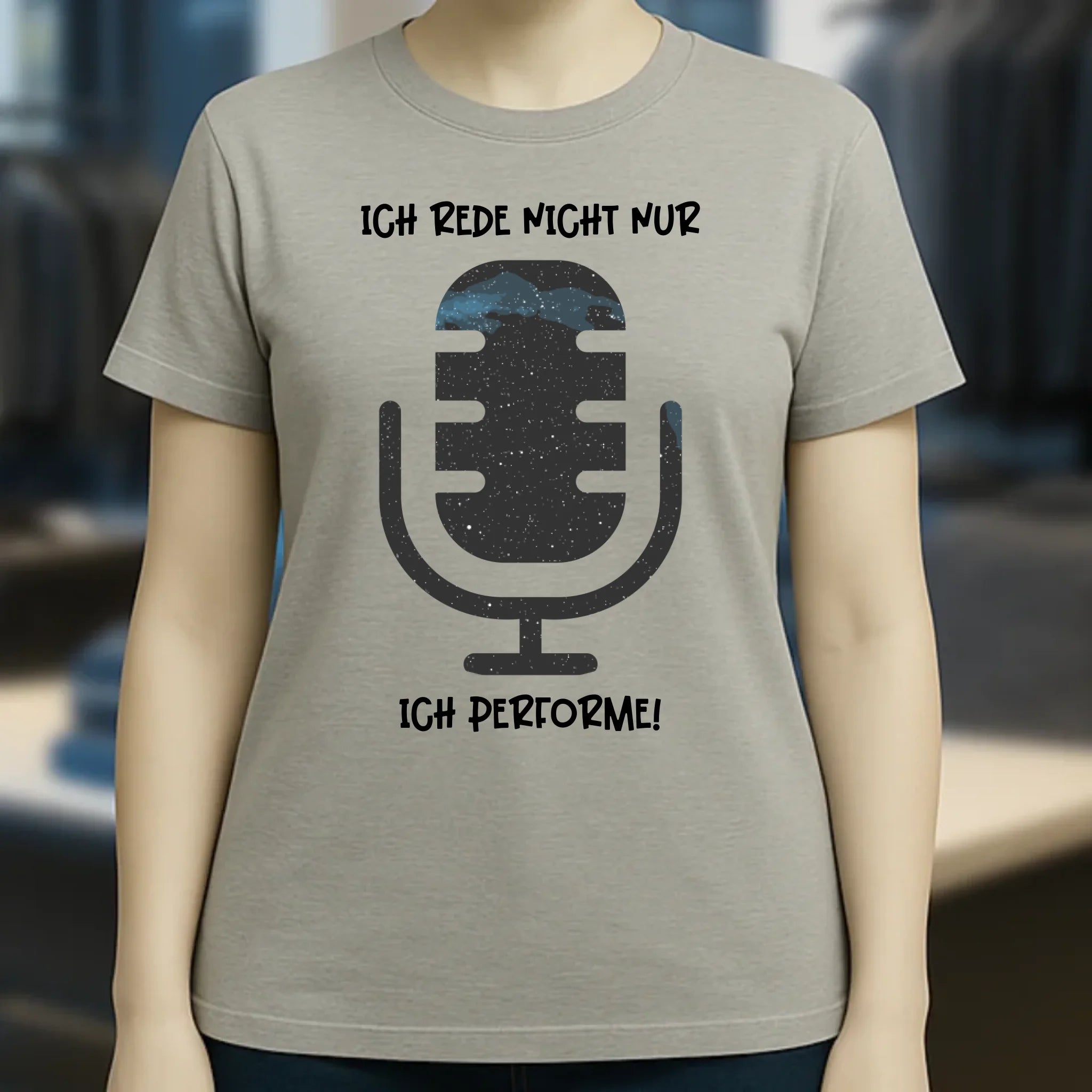 Echte Sternkarte als Mikrofon + Text • Ladies Premium T-Shirt XS-2XL aus Bio-Baumwolle für Damen • Exklusivdesign • personalisiert