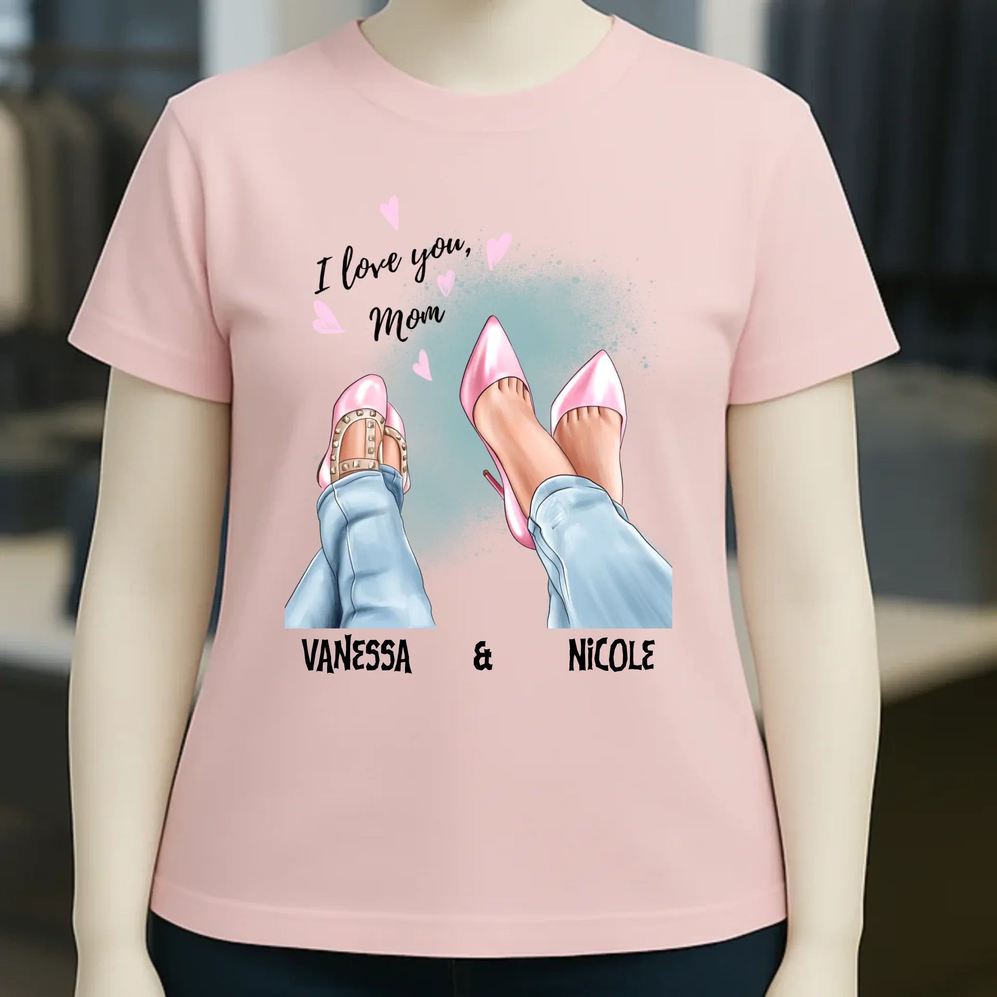 Tochter & Mutter • Schuhe • Beste Mama • Ladies Premium T-Shirt XS-2XL aus Bio-Baumwolle für Damen • Exklusivdesign • personalisiert • Motivauswahl • personalisierbar