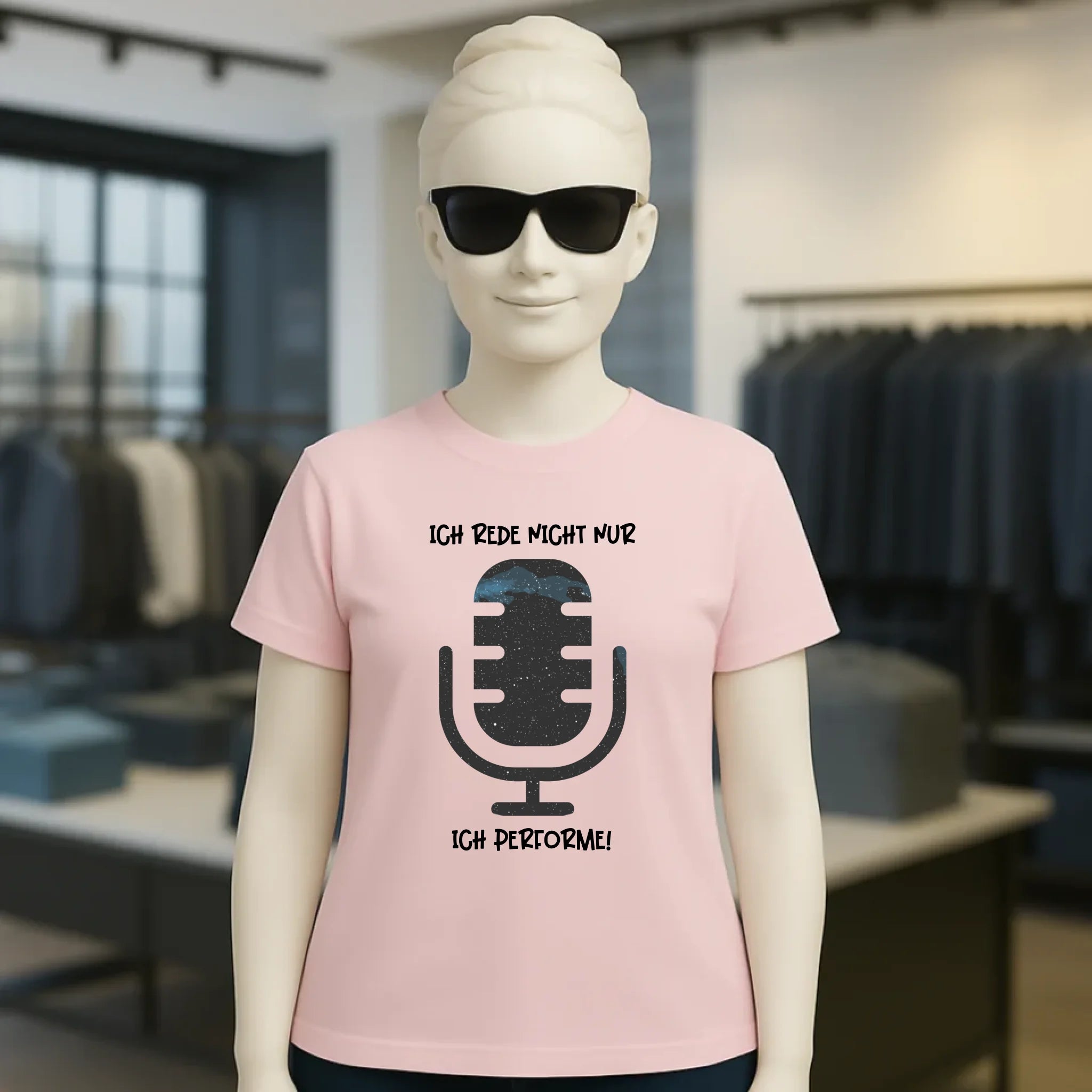 Echte Sternkarte als Mikrofon + Text • Ladies Premium T-Shirt XS-2XL aus Bio-Baumwolle für Damen • Exklusivdesign • personalisiert