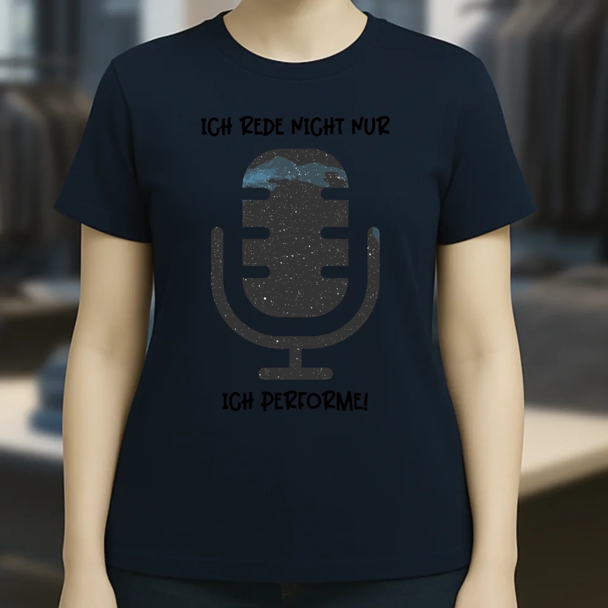 Echte Sternkarte als Mikrofon + Text • Ladies Premium T-Shirt XS-2XL aus Bio-Baumwolle für Damen • Exklusivdesign • personalisiert