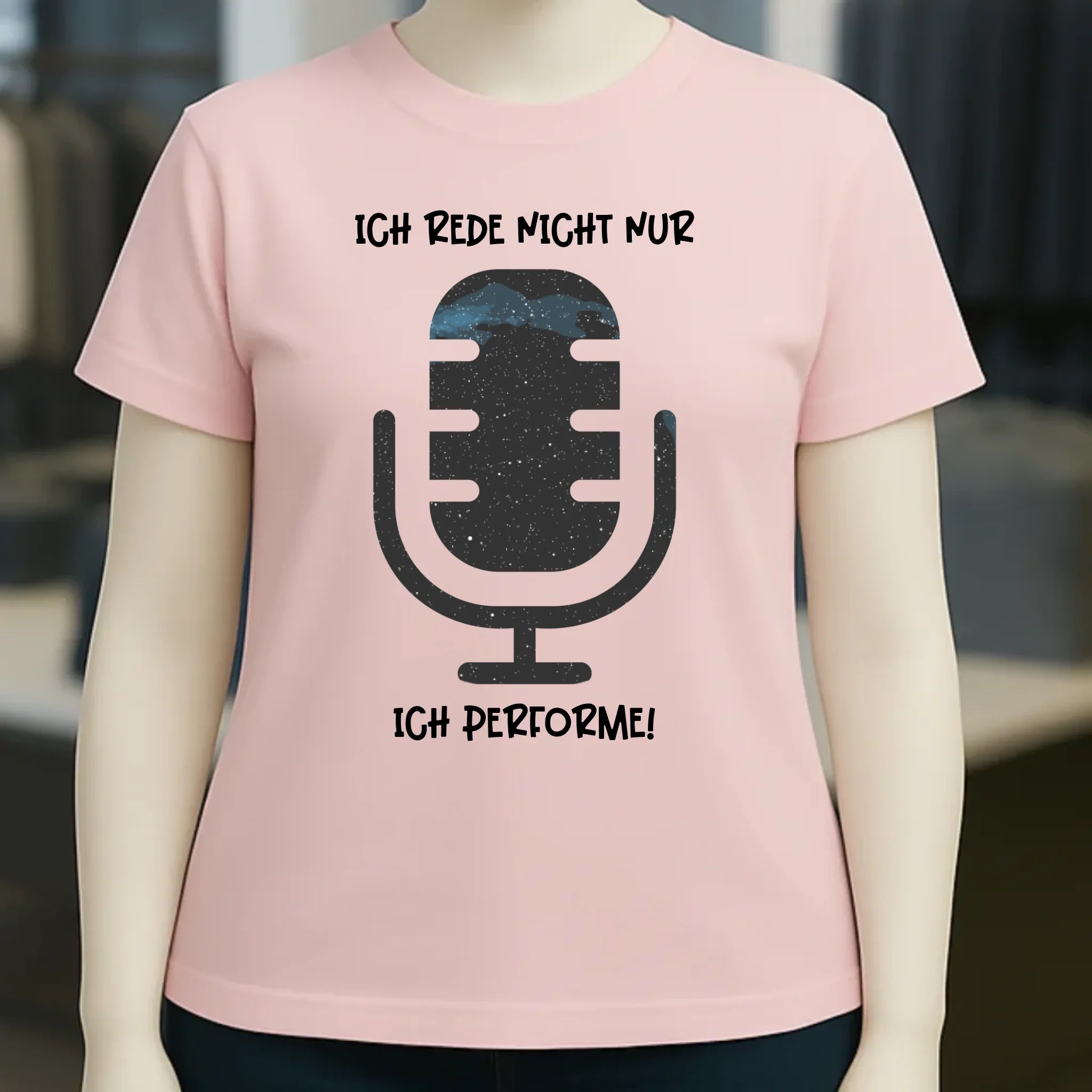 Echte Sternkarte als Mikrofon + Text • Ladies Premium T-Shirt XS-2XL aus Bio-Baumwolle für Damen • Exklusivdesign • personalisiert