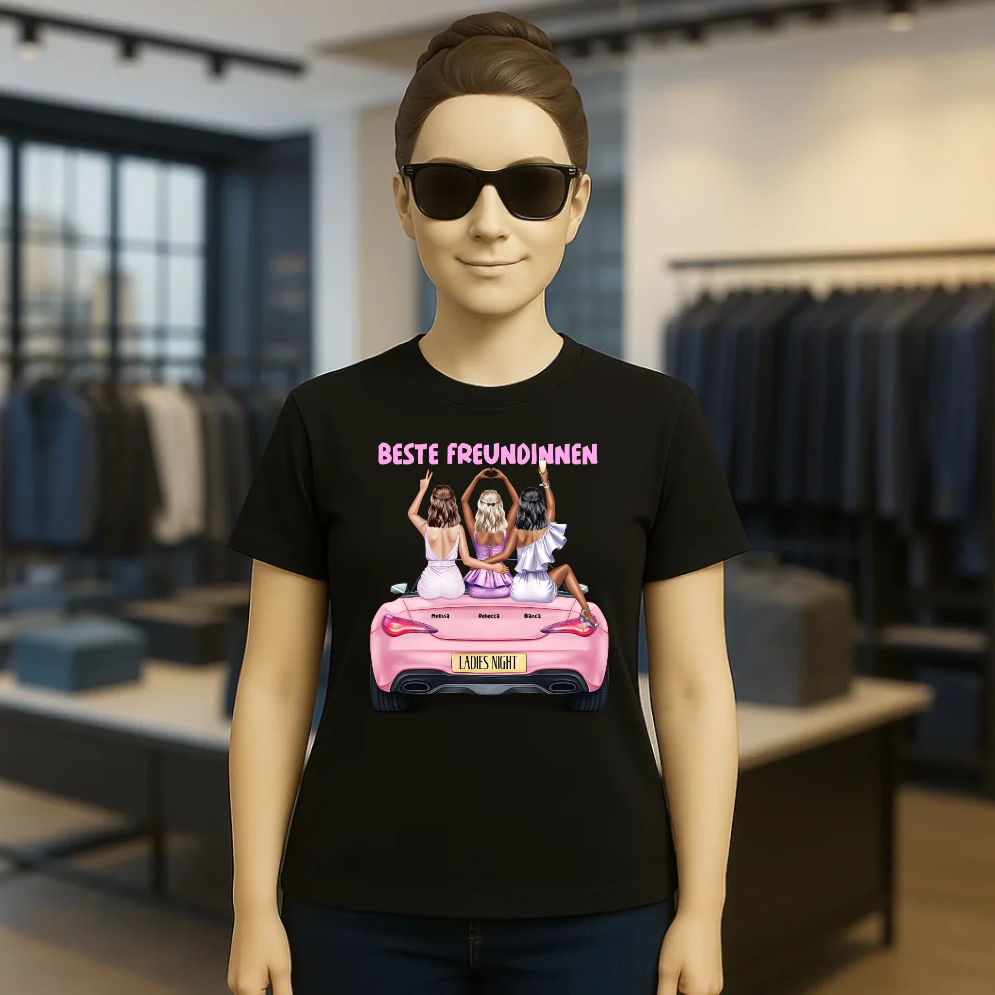 Vegas Girls • 1-3 Frauen • mit Wunschtext • Damen T-Shirt • Bio • personalisiert