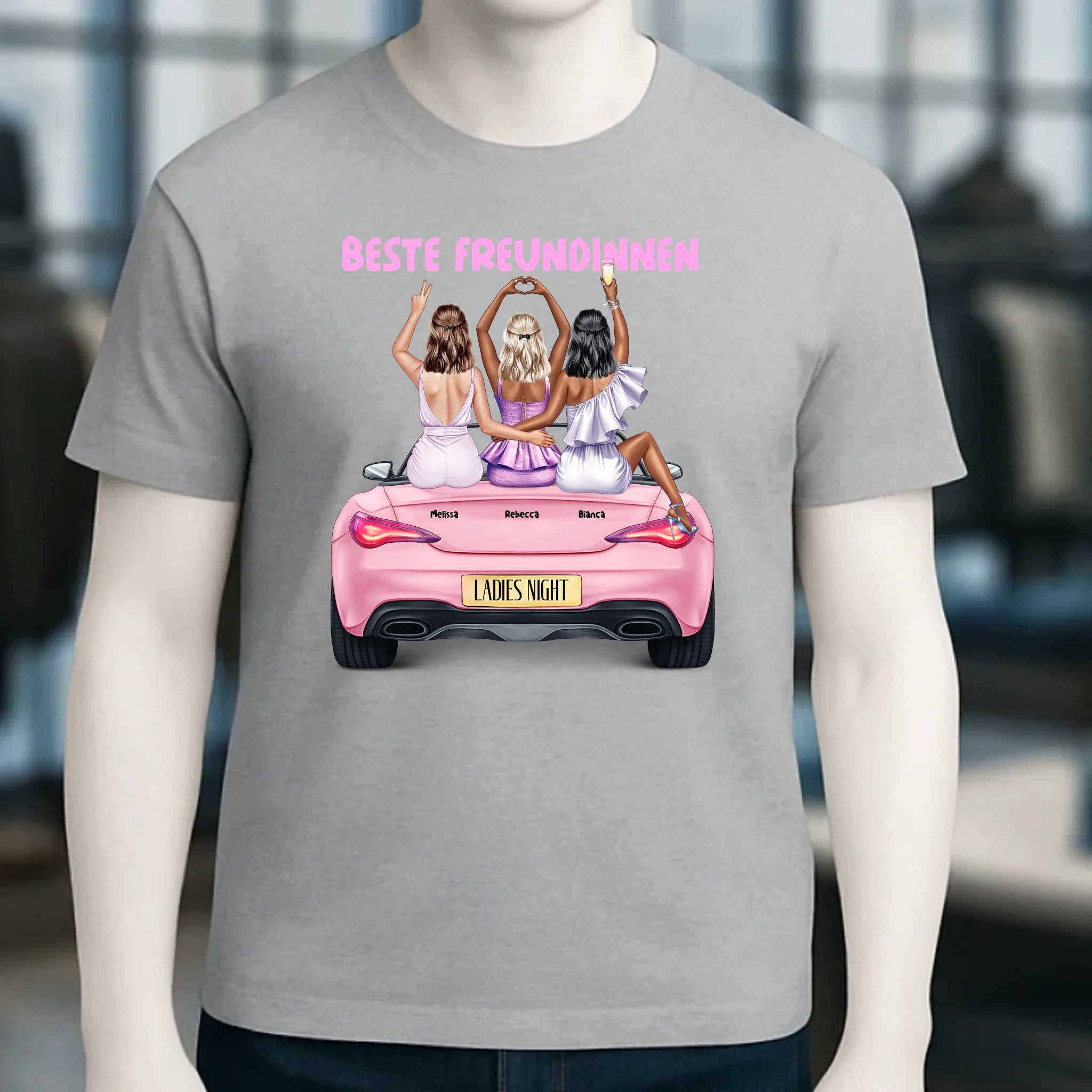 Vegas Girls • 1-3 Frauen • mit Wunschtext • Unisex T-Shirt für Damen & Herren • Bio • personalisiert
