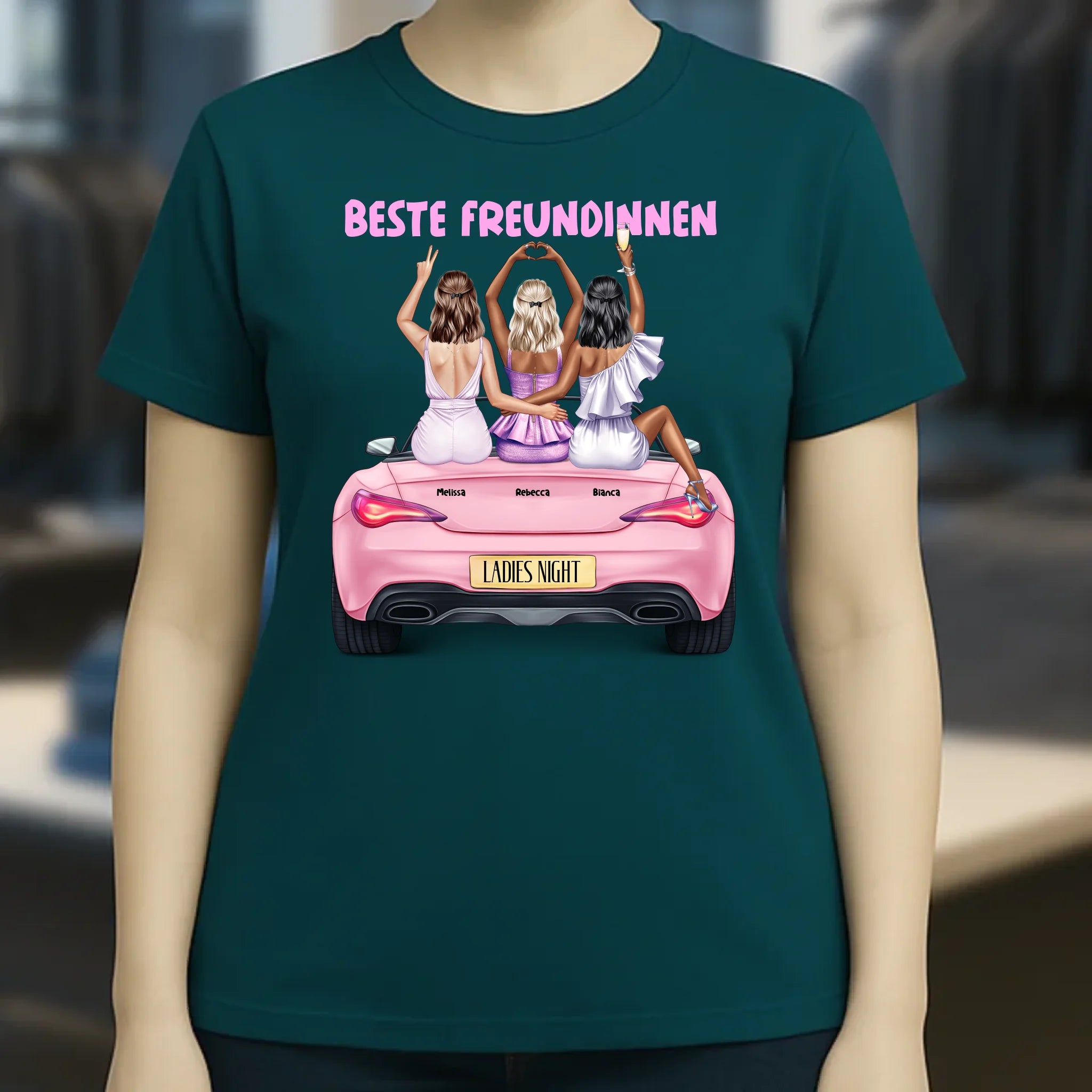 Vegas Girls • 1-3 Frauen • mit Wunschtext • Damen T-Shirt • Bio • personalisiert