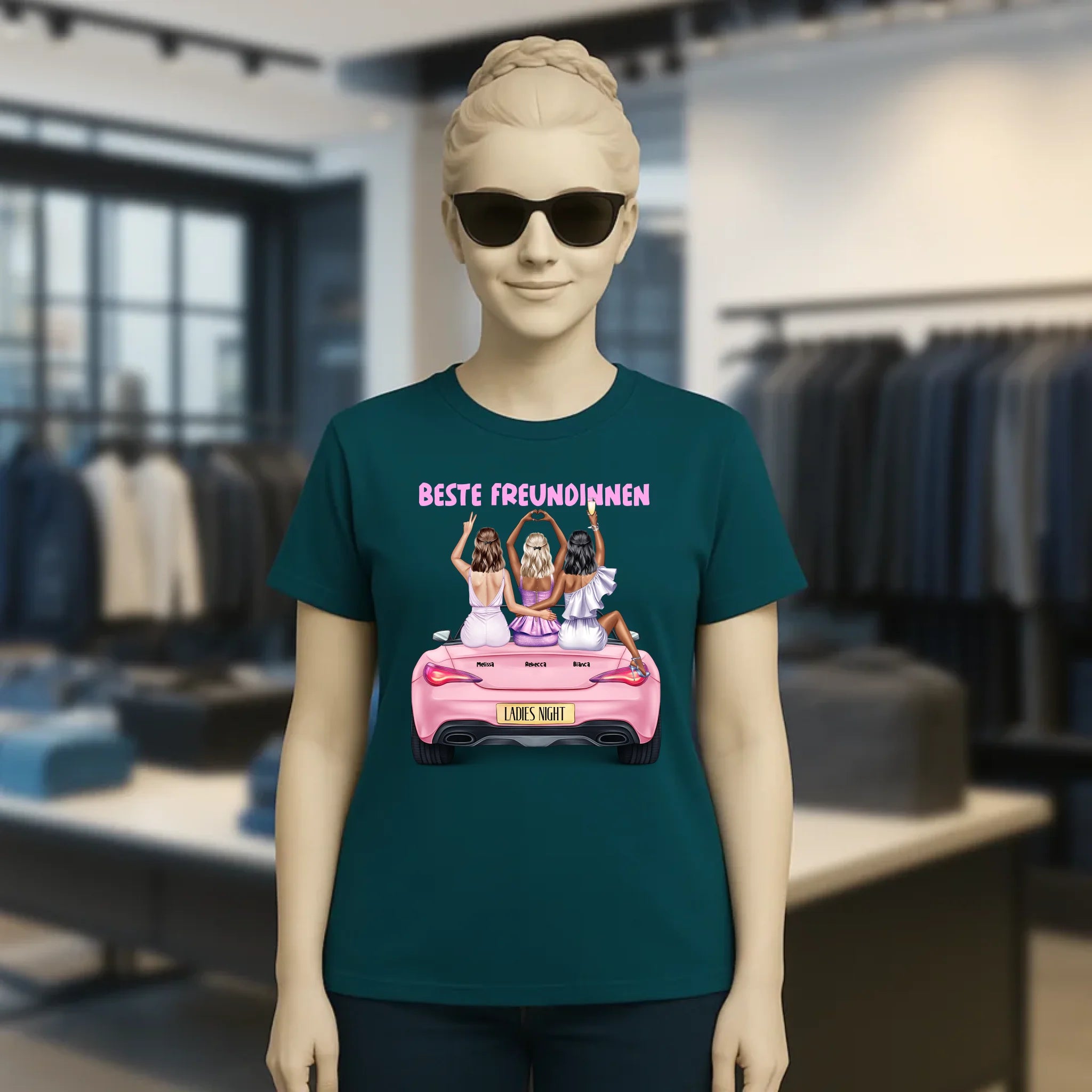 Vegas Girls • 1-3 Frauen • mit Wunschtext • Damen T-Shirt • Bio • personalisiert