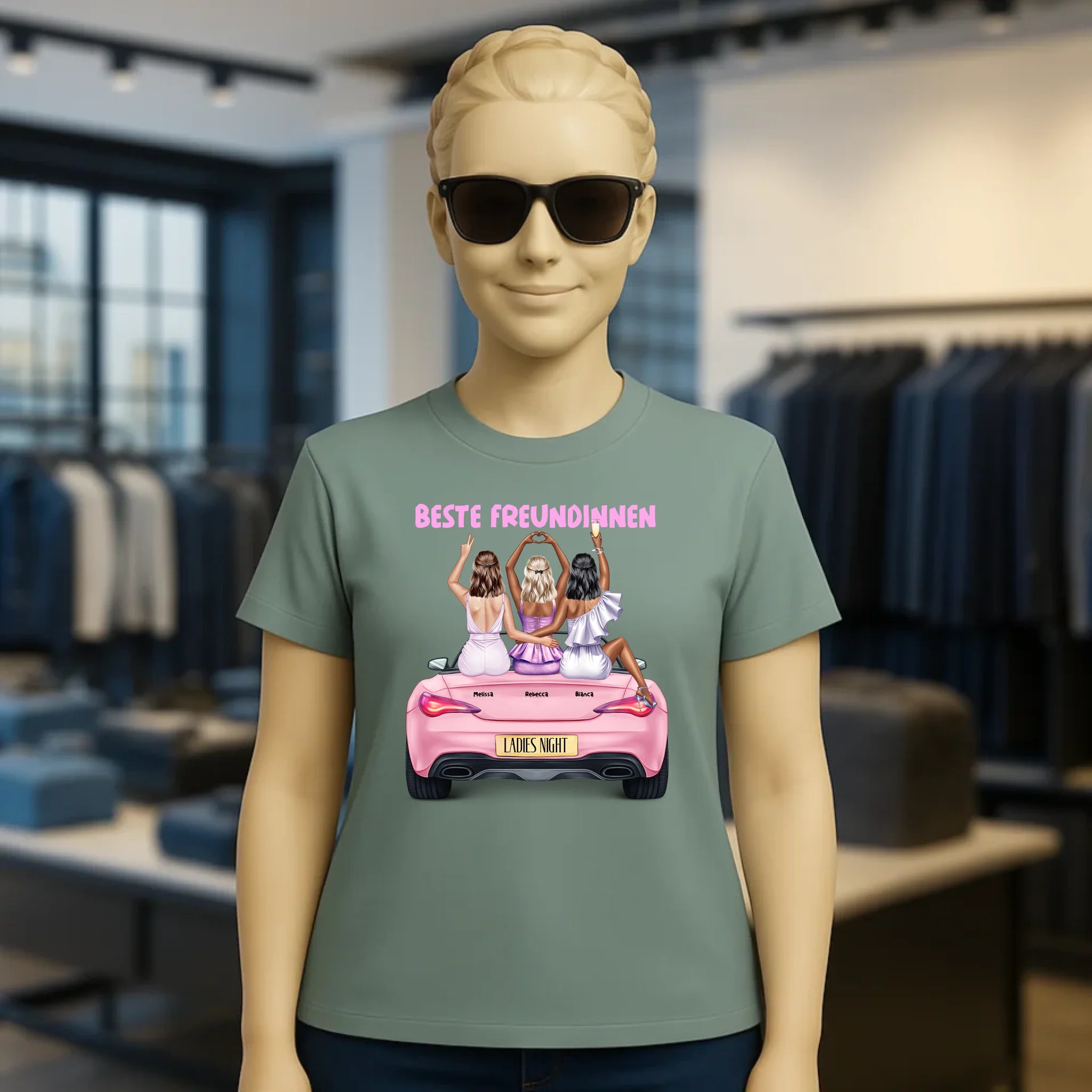 Vegas Girls • 1-3 Frauen • mit Wunschtext • Damen T-Shirt • Bio • personalisiert