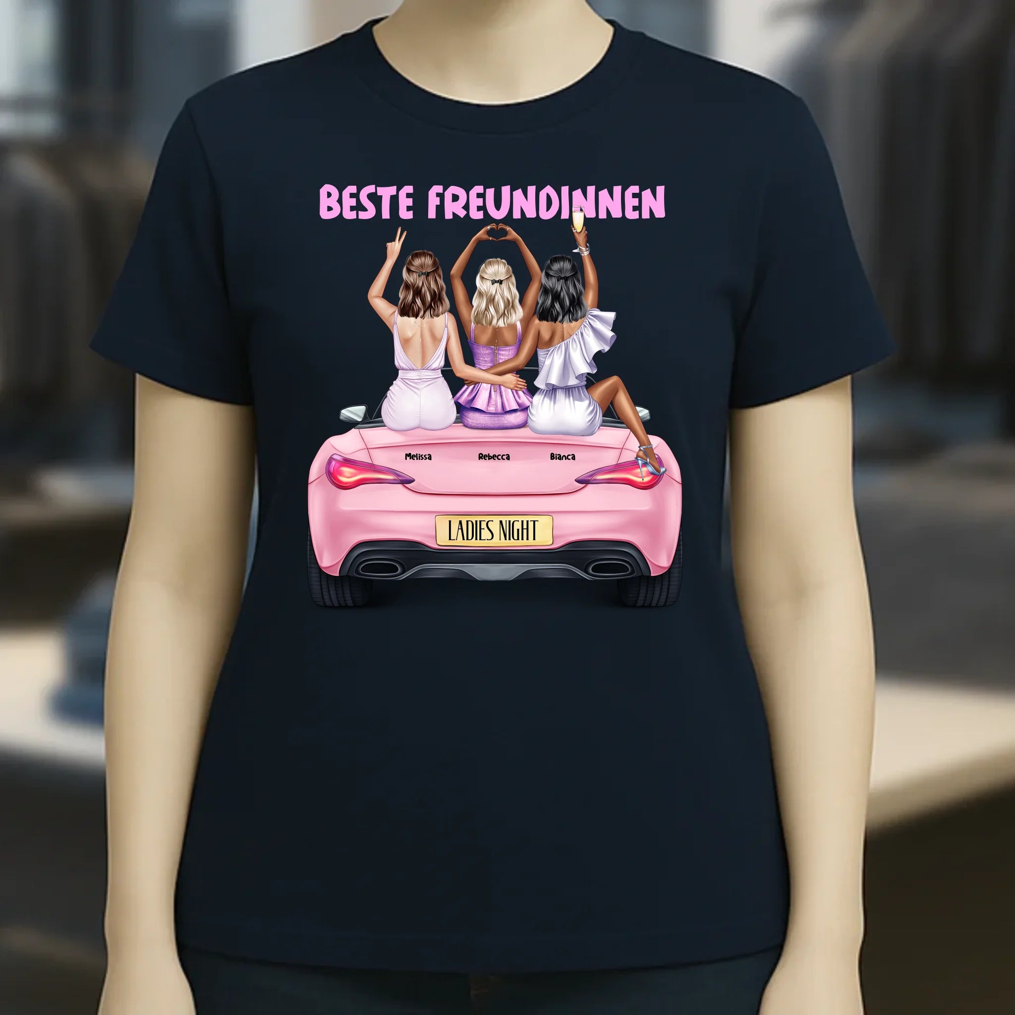 Vegas Girls • 1-3 Frauen • mit Wunschtext • Damen T-Shirt • Bio • personalisiert