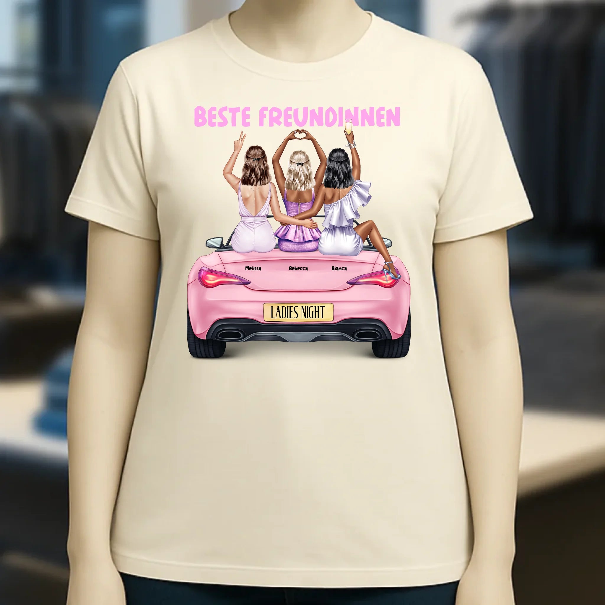 Vegas Girls • 1-3 Frauen • mit Wunschtext • Damen T-Shirt • Bio • personalisiert