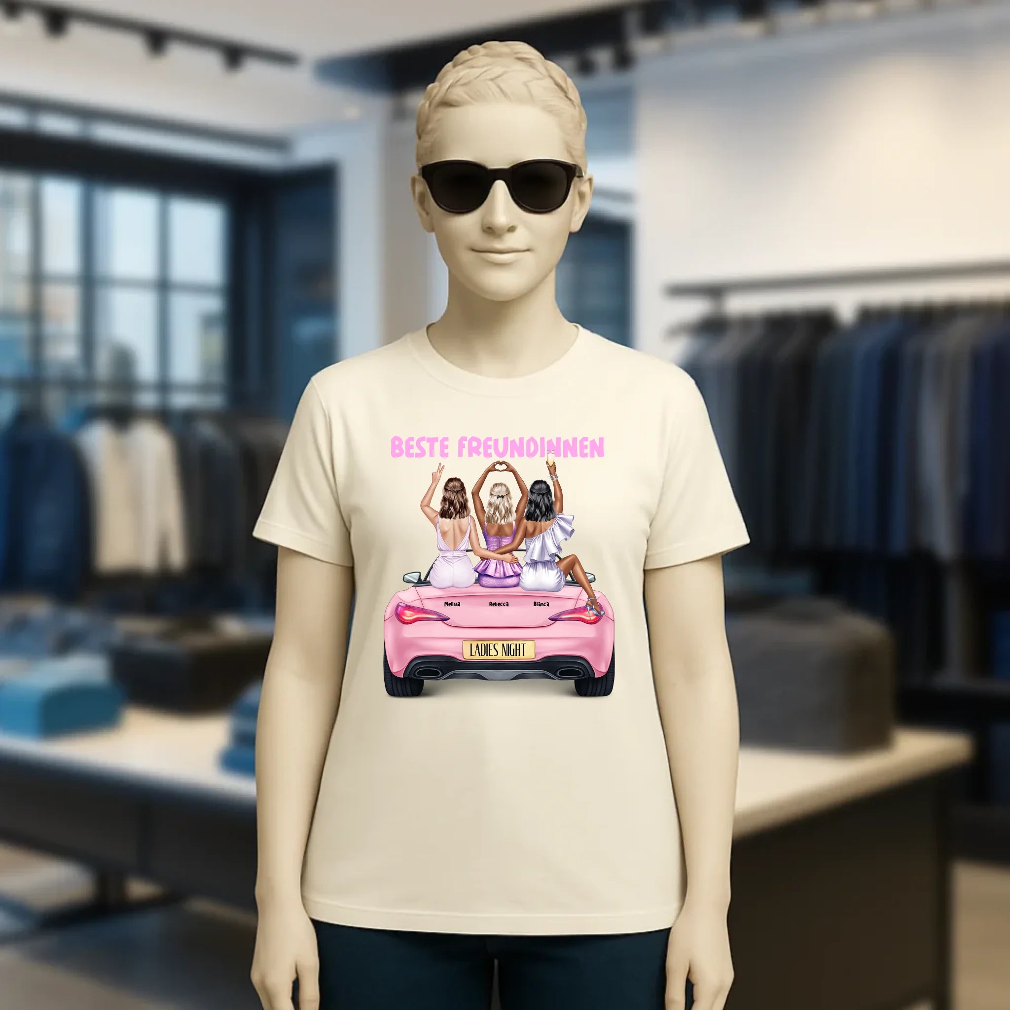 Vegas Girls • 1-3 Frauen • mit Wunschtext • Damen T-Shirt • Bio • personalisiert