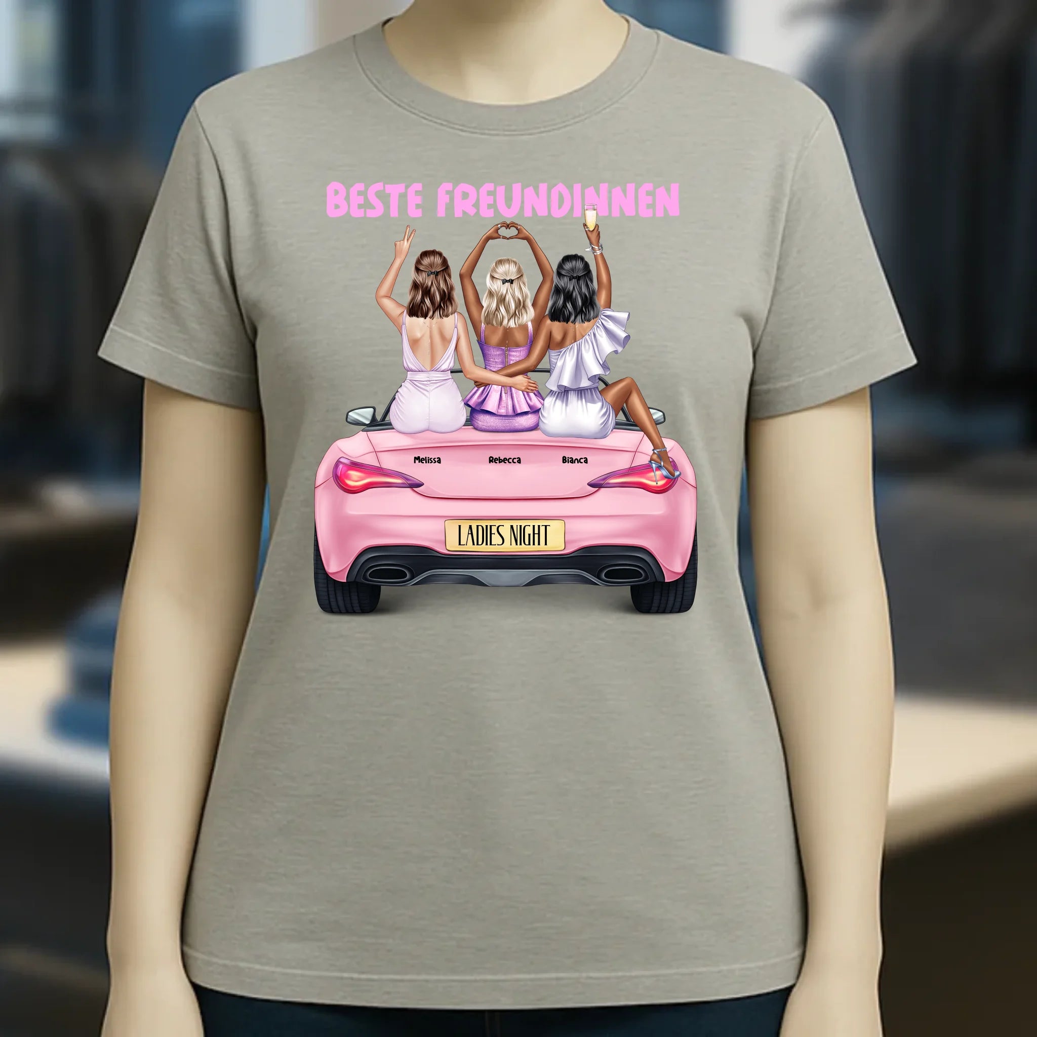Vegas Girls • 1-3 Frauen • mit Wunschtext • Damen T-Shirt • Bio • personalisiert