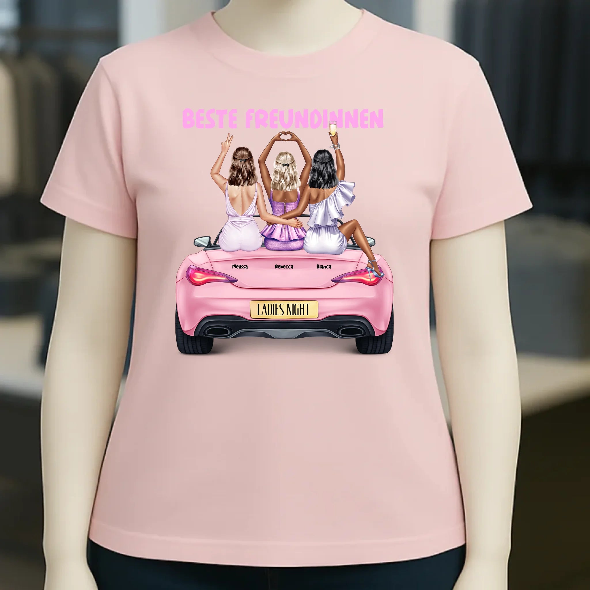 Vegas Girls • 1-3 Frauen • mit Wunschtext • Damen T-Shirt • Bio • personalisiert