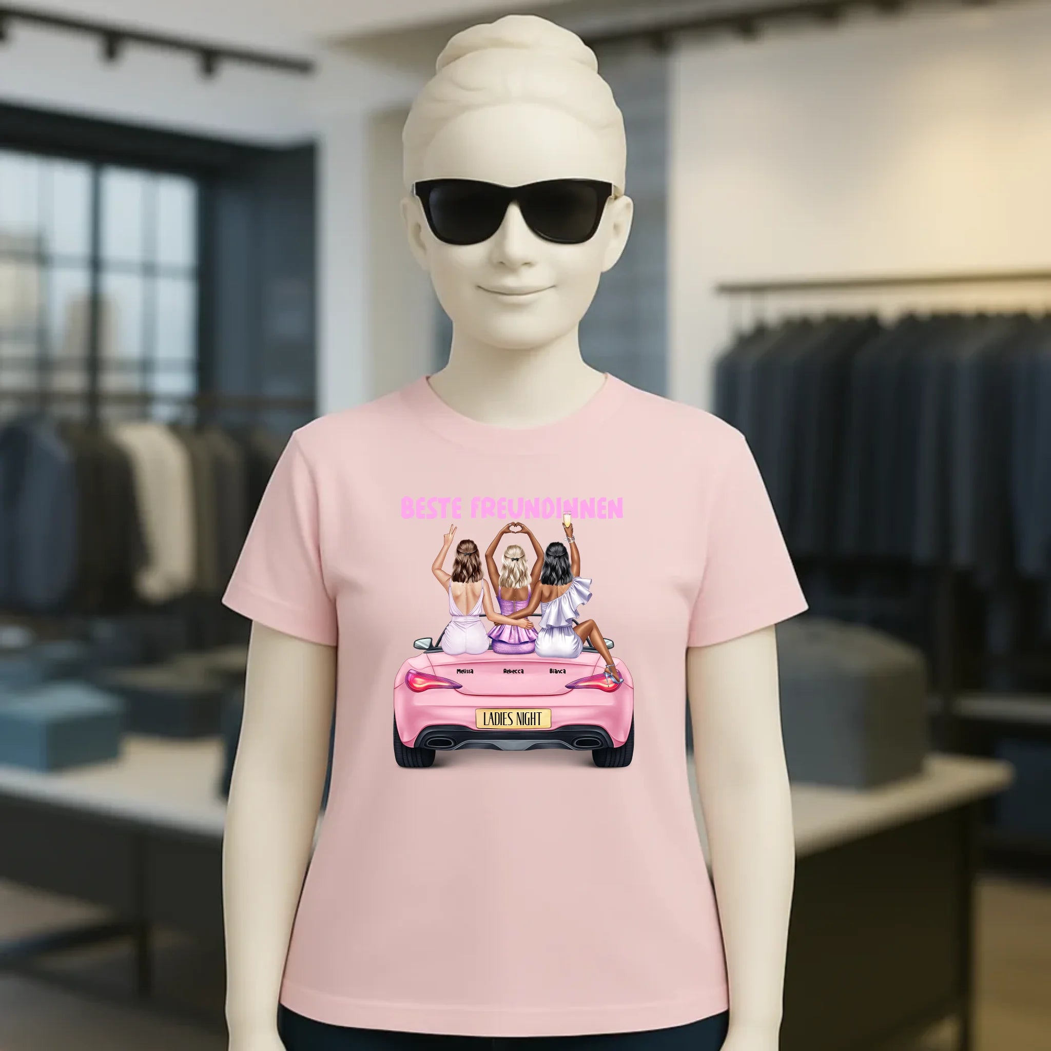 Vegas Girls • 1-3 Frauen • mit Wunschtext • Damen T-Shirt • Bio • personalisiert