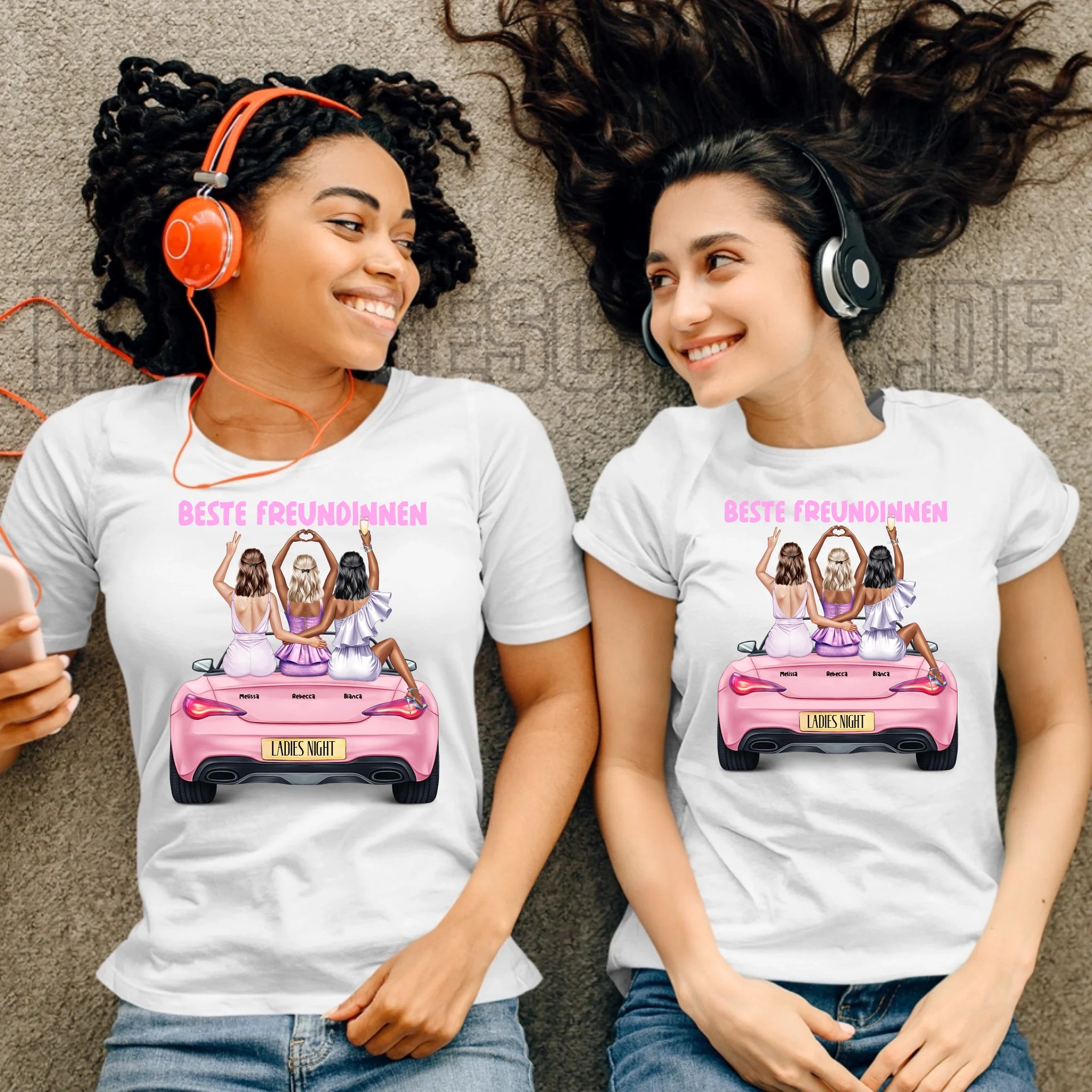 Vegas Girls • 1-3 Frauen • mit Wunschtext • Damen T-Shirt • Bio • personalisiert