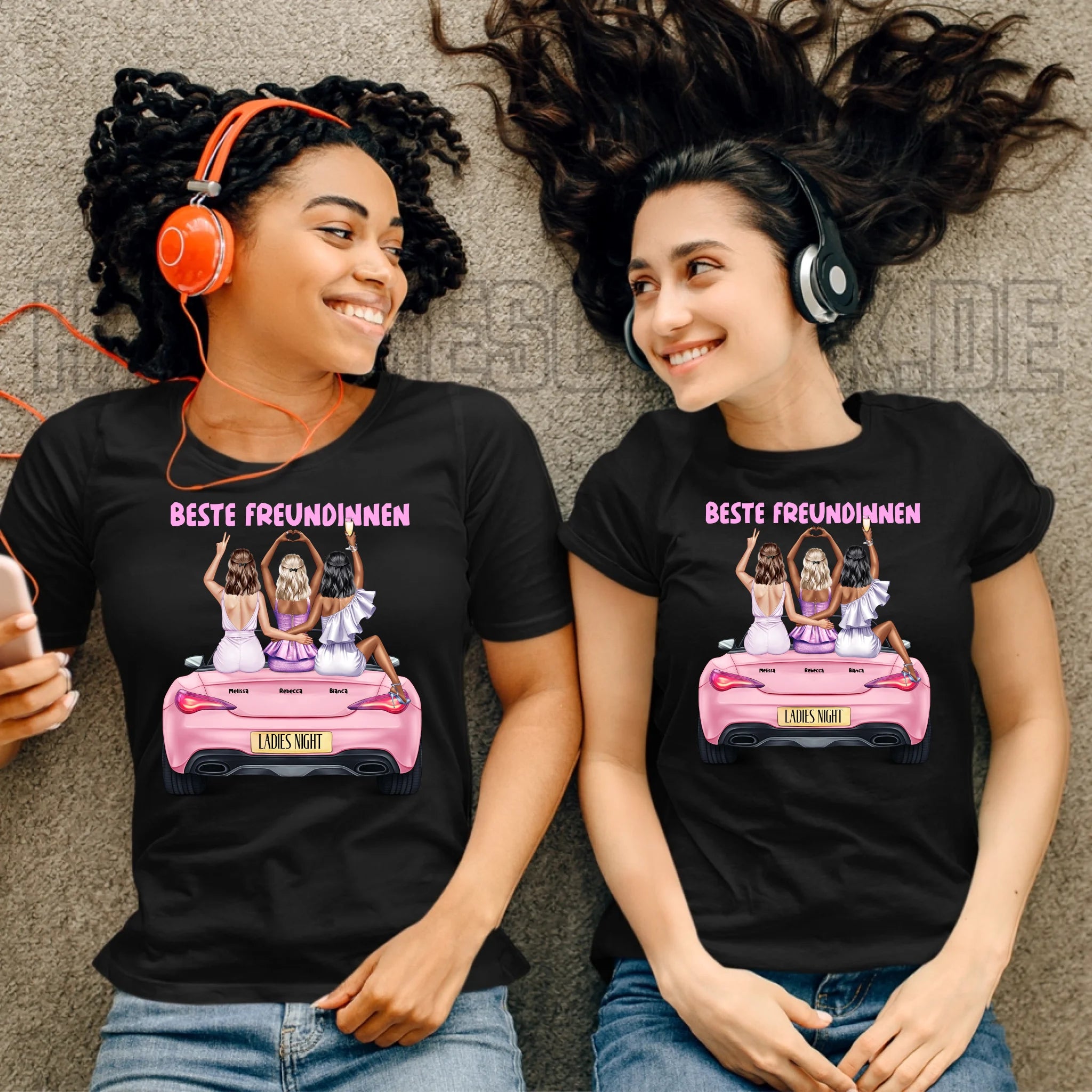 Vegas Girls • 1-3 Frauen • mit Wunschtext • Damen T-Shirt • Bio • personalisiert