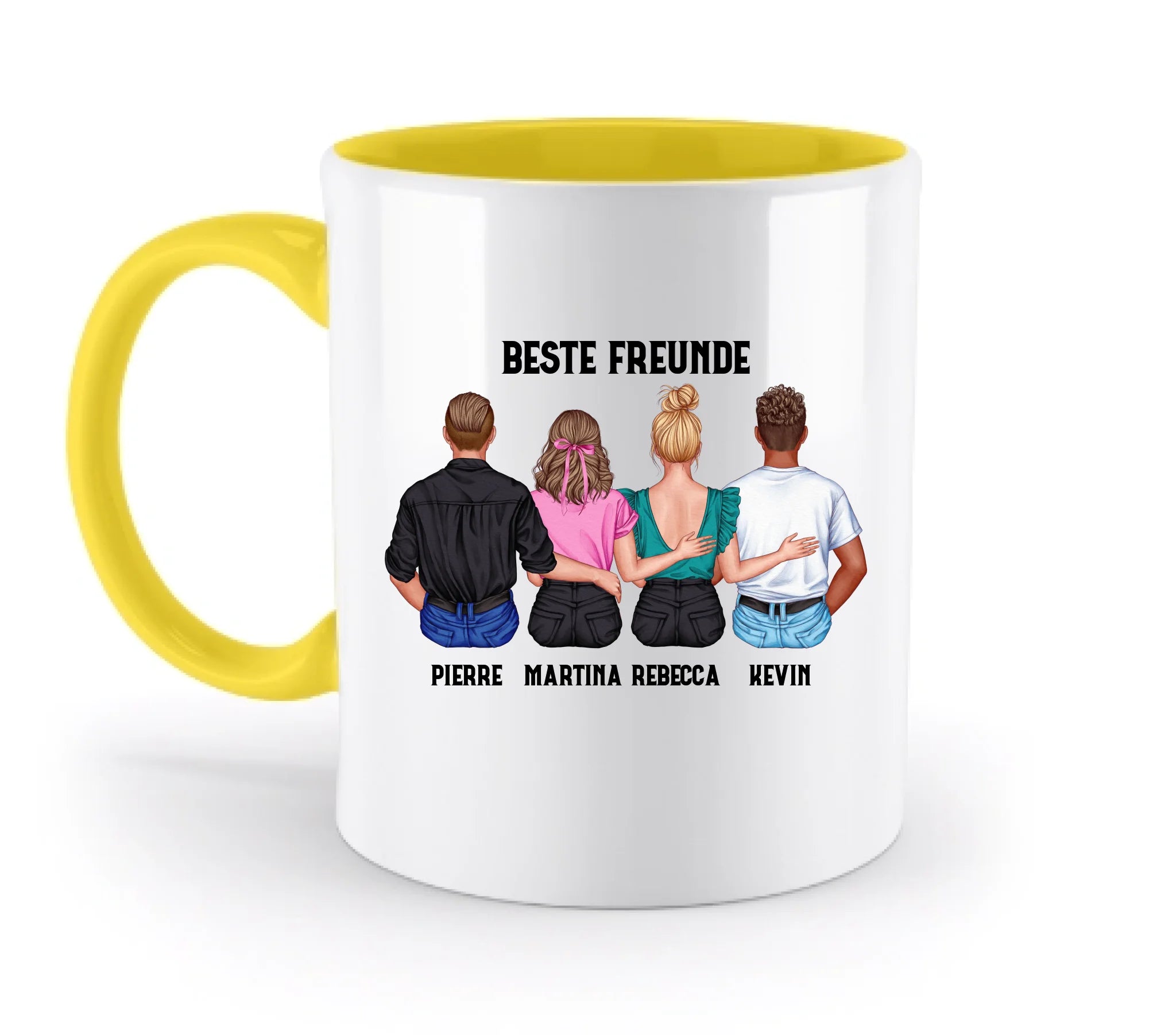 MIX Paare / Freunde • diverse Kombinationen mit Wunschtext • personalisierbar • zweifarbige Tasse spülmaschinenfest