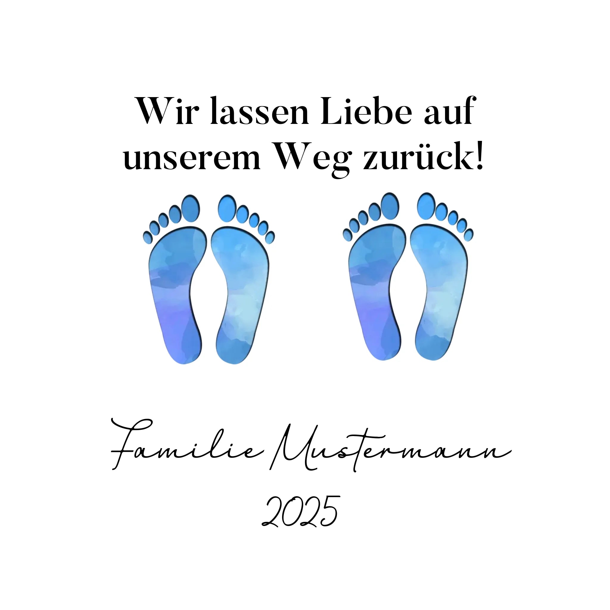 Fußabdrücke mit 0-4 Kindern (personalisierbare Figuren)