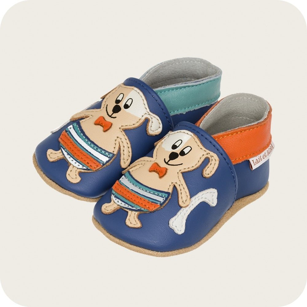 Babyschuhe aus weichem Leder Hund im Meer