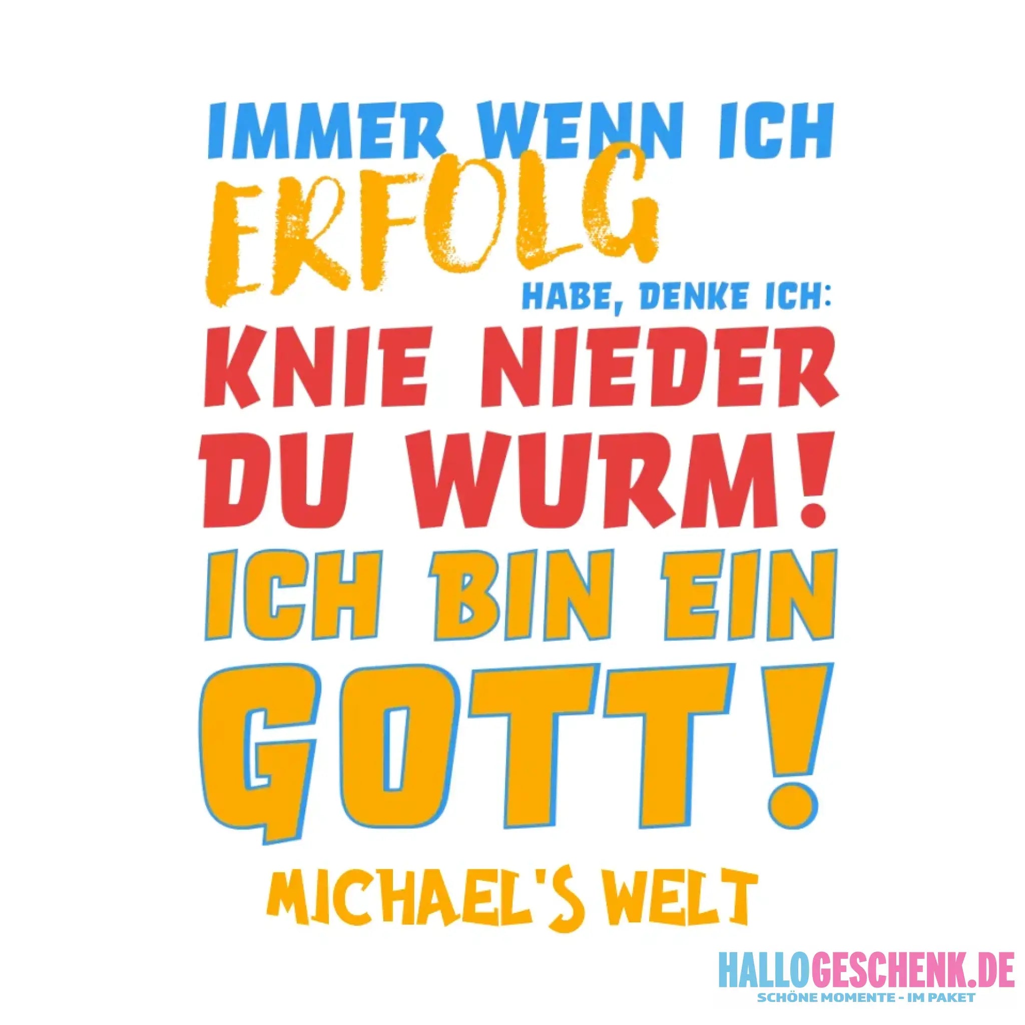 6in1-Kollektion: Immer wenn ich Erfolg + Wunschtext âą personalisiert âą Gott âą diverse Artikel - ausgestanzter Sticker