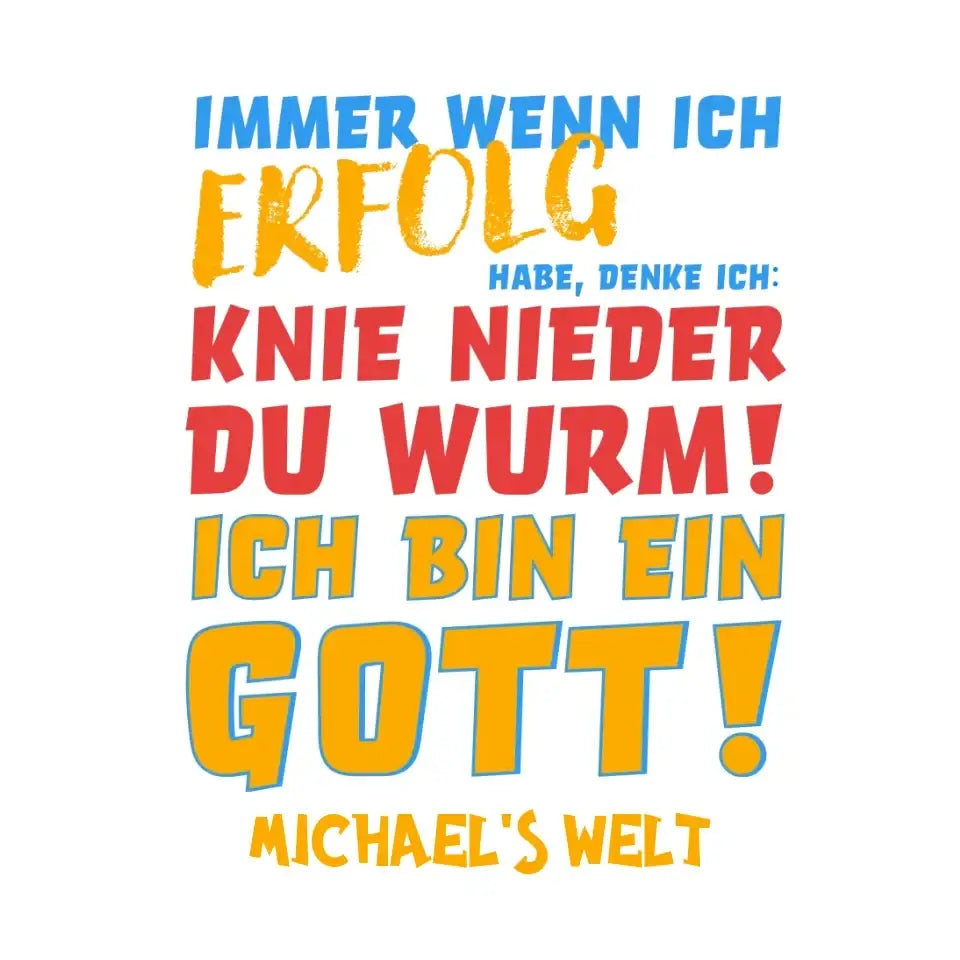6in1-Kollektion: Immer wenn ich Erfolg + Wunschtext • personalisiert • Gott • diverse Artikel - ausgestanzter Sticker