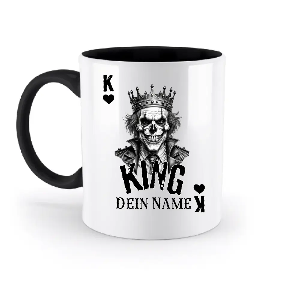 6in1-Kollektion: Poker King + Wunschtext • personalisiert • diverse Artikel - zweifarbige Tasse • spülmaschinengeeignet