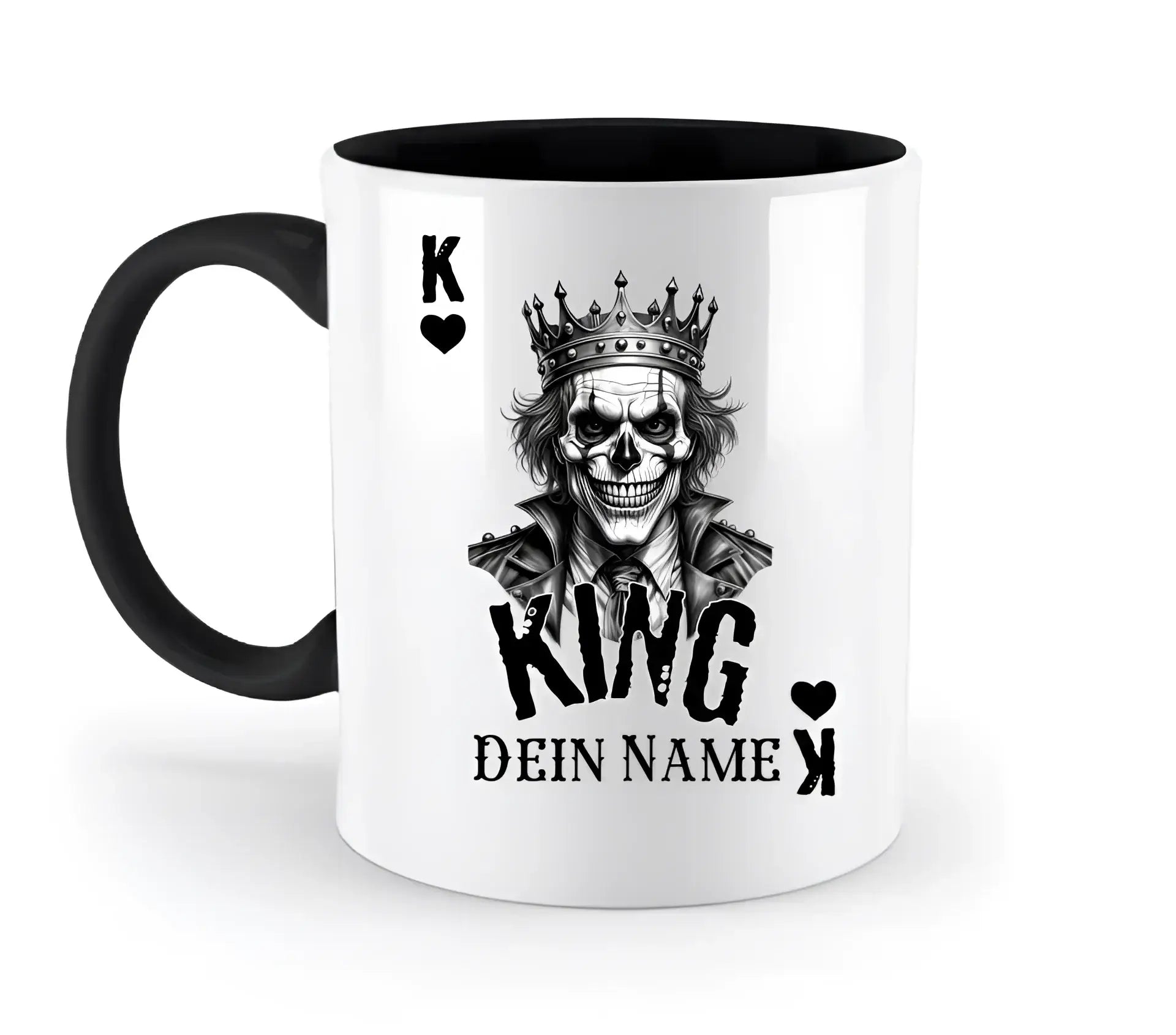 6in1-Kollektion: Poker King + Wunschtext • personalisiert • diverse Artikel - zweifarbige Tasse • spülmaschinengeeignet