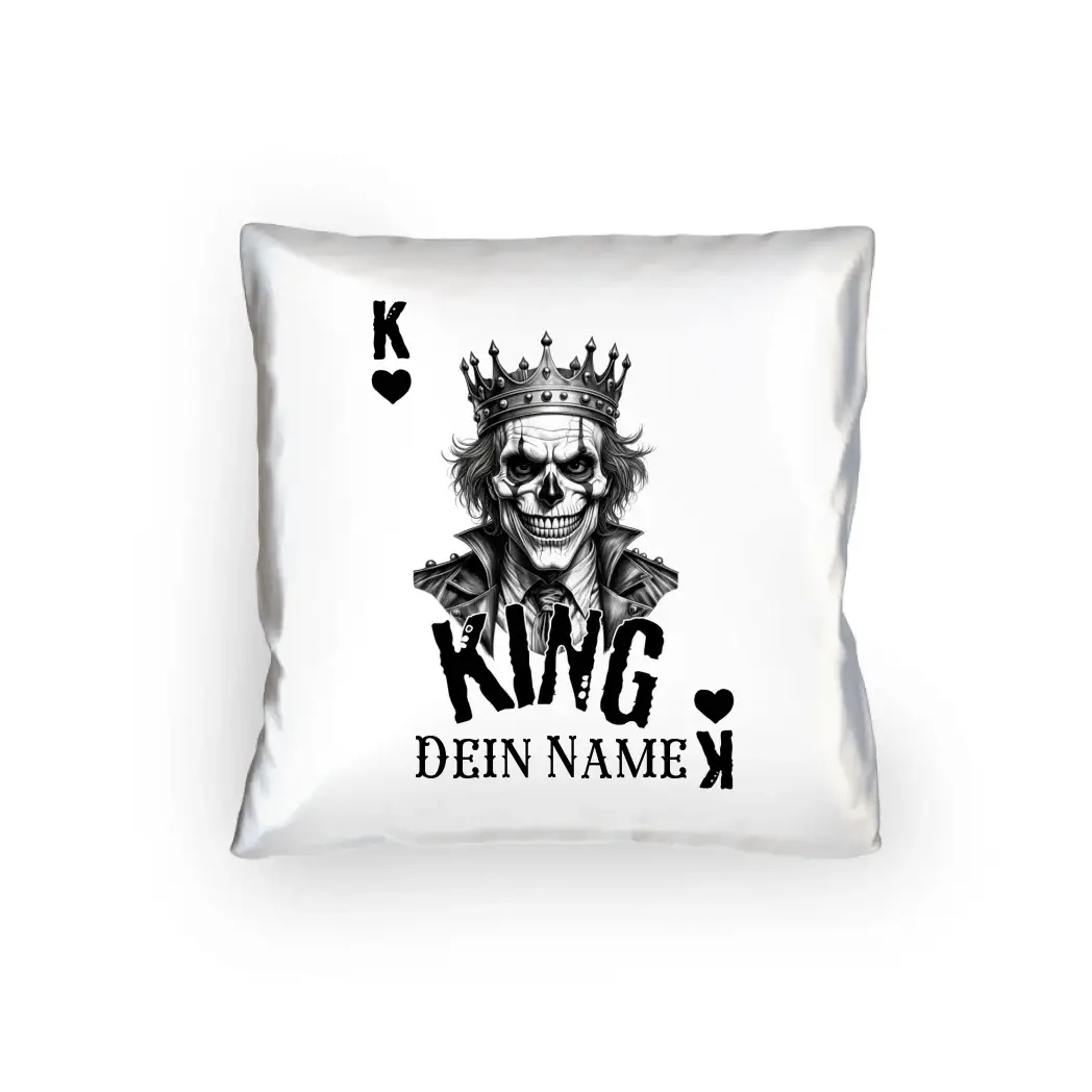 6in1-Kollektion: Poker King + Wunschtext • personalisiert • diverse Artikel - Kissen 40x40 cm / White / 40cm-x-40cm