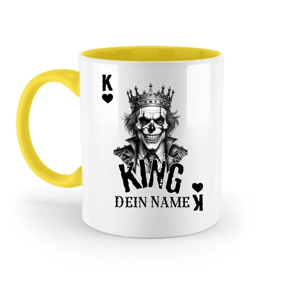 6in1-Kollektion: Poker King + Wunschtext • personalisiert • diverse Artikel - zweifarbige Tasse • spülmaschinengeeignet