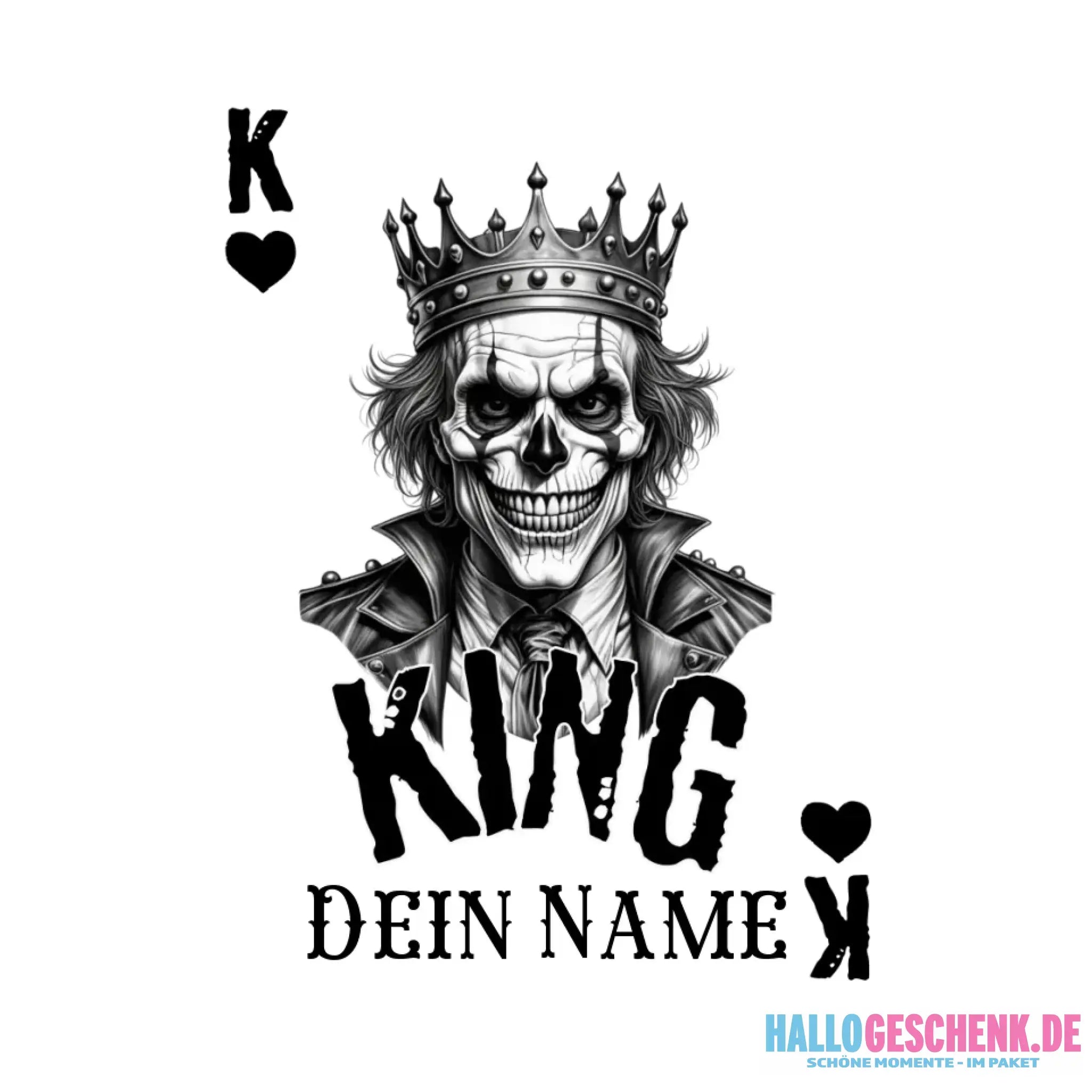 6in1-Kollektion: Poker King + Wunschtext âą personalisiert âą diverse Artikel - ausgestanzter Sticker 20x20 cm