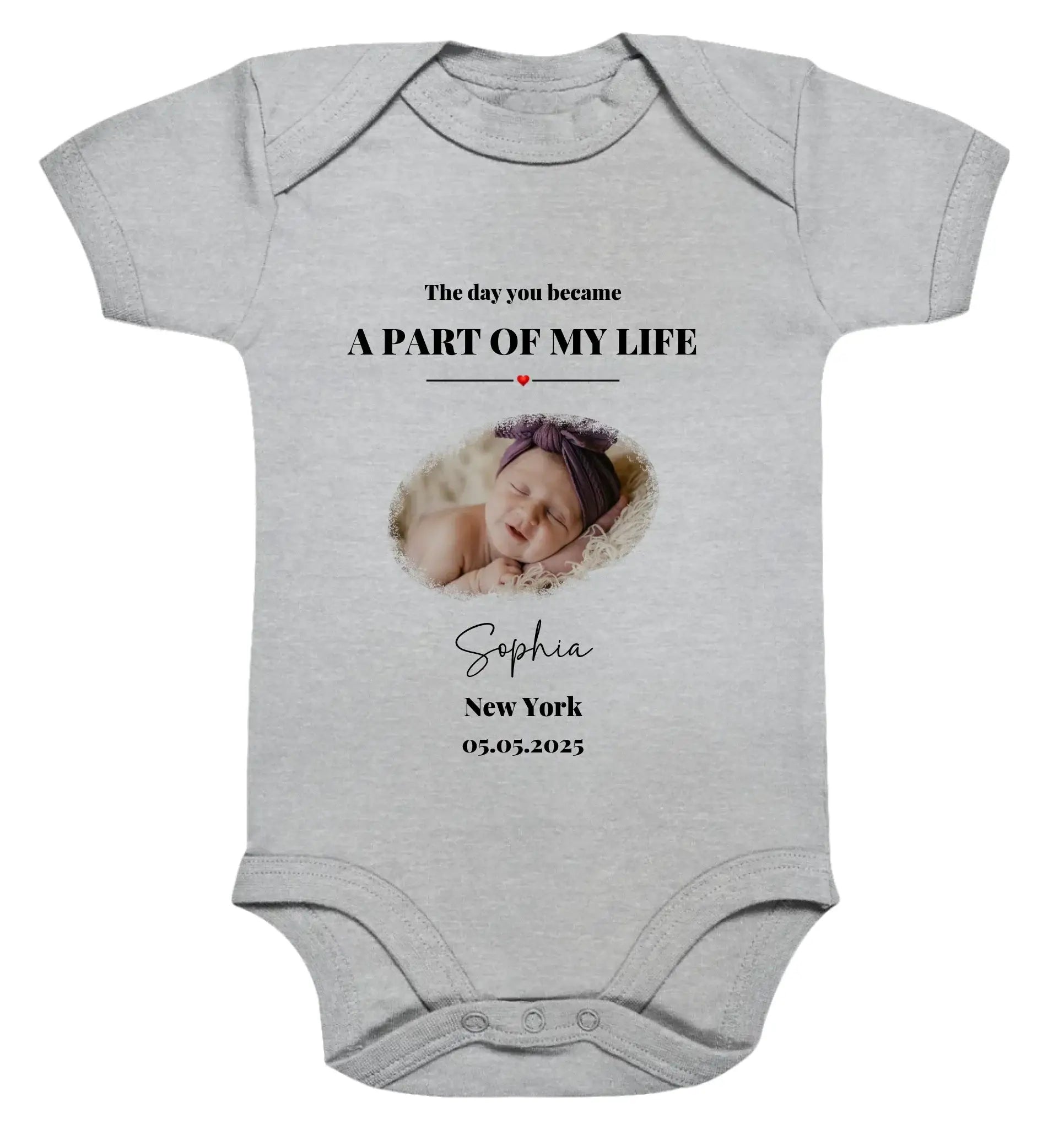 Splash Mid • mehrere Artikel • ’Statement-Collection’ • Wunschtext • Mein Fotomotiv - Premium Baby Bodysuit • Bio