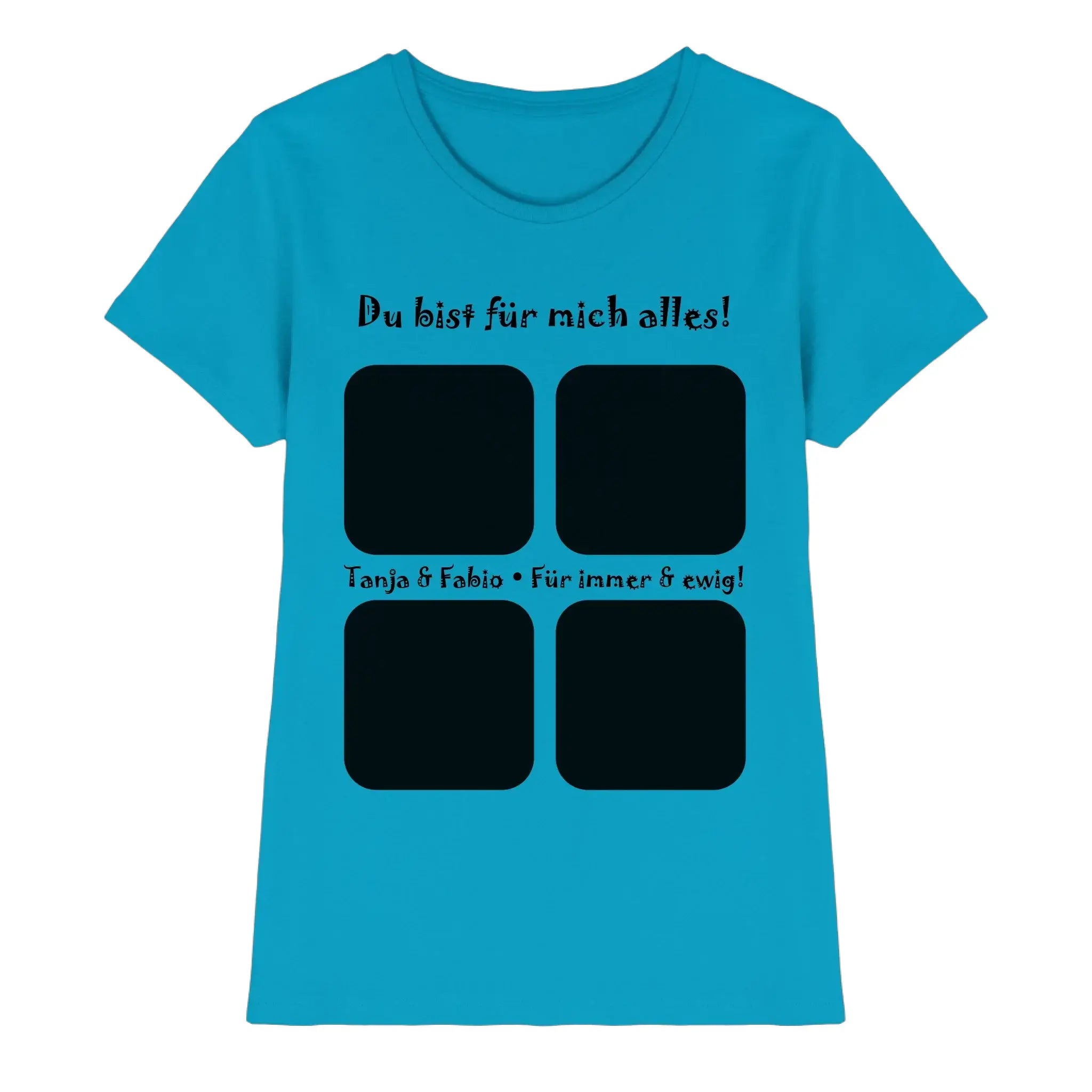 4er-Collage • mehrere Artikel • ’Statement-Collection’ • Wunschtext • Mein Fotomotiv - Premium Damen T-Shirt Bio