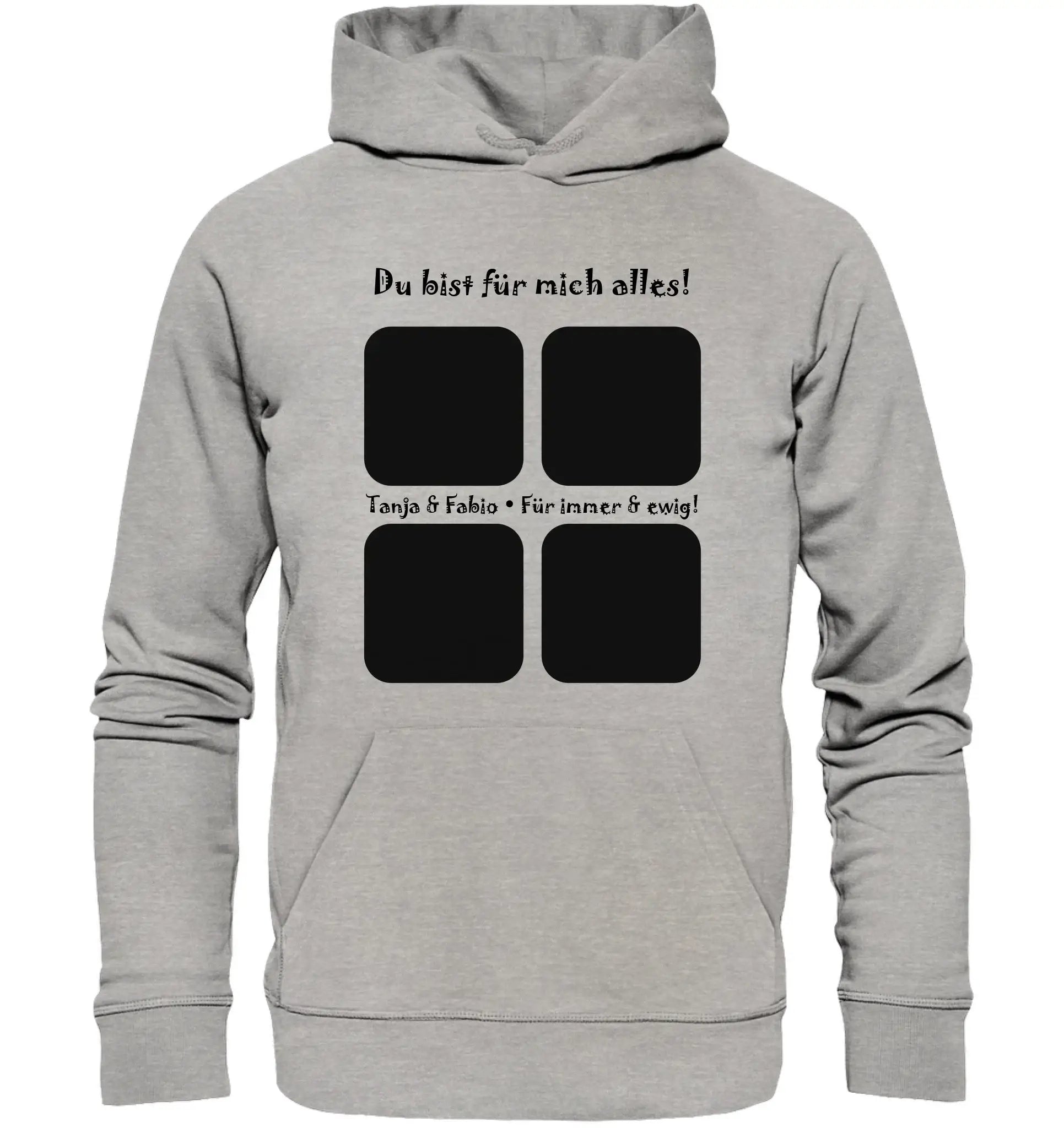 4er-Collage • mehrere Artikel • ’Statement-Collection’ • Wunschtext • Mein Fotomotiv - Unisex Hoodie • Bio Premium Plus