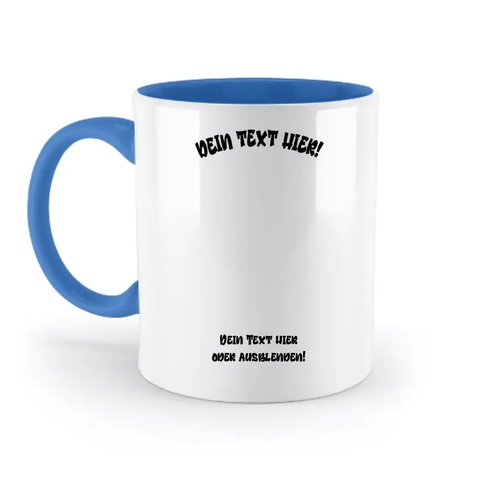 8in1-Fotogeschenk: Dein Foto im Farbklecks + Wunschtext • personalisiert • diverse Artikel - zweifarbige Tasse