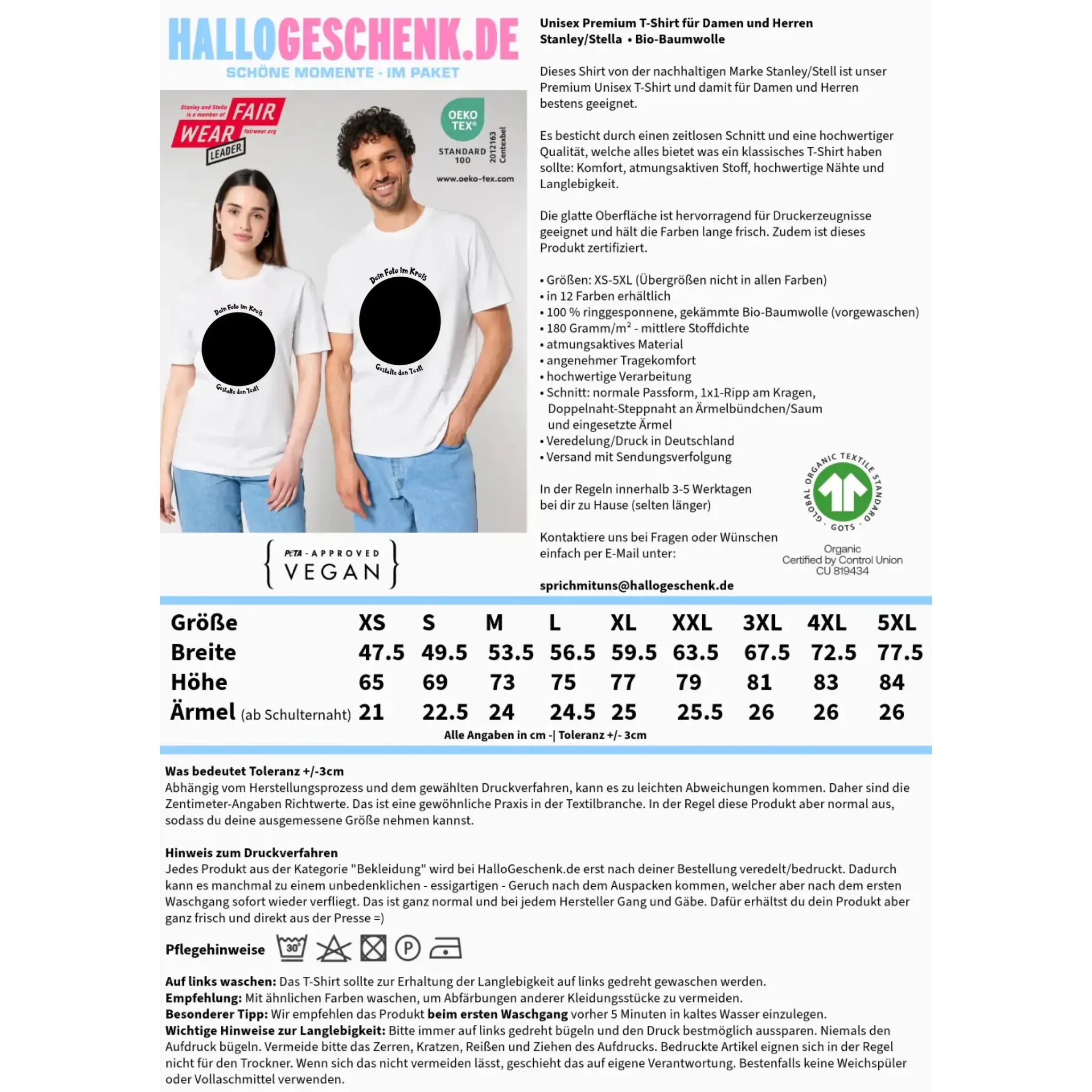 8in1-Fotogeschenk: Dein Foto im Kreis + Wunschtext • personalisiert • diverse Artikel - Customizer