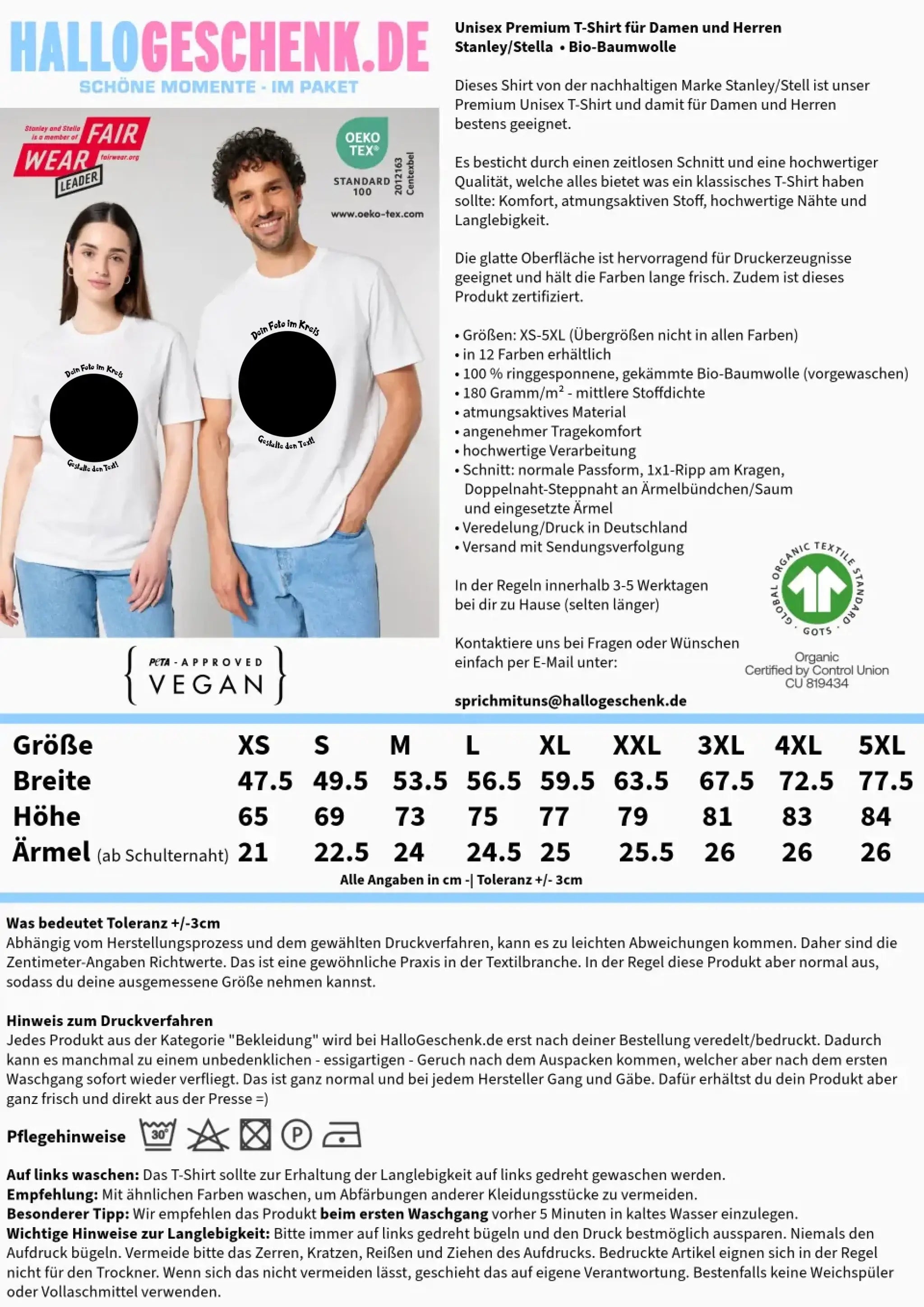 8in1-Fotogeschenk: Dein Foto im Kreis + Wunschtext • personalisiert • diverse Artikel - Customizer