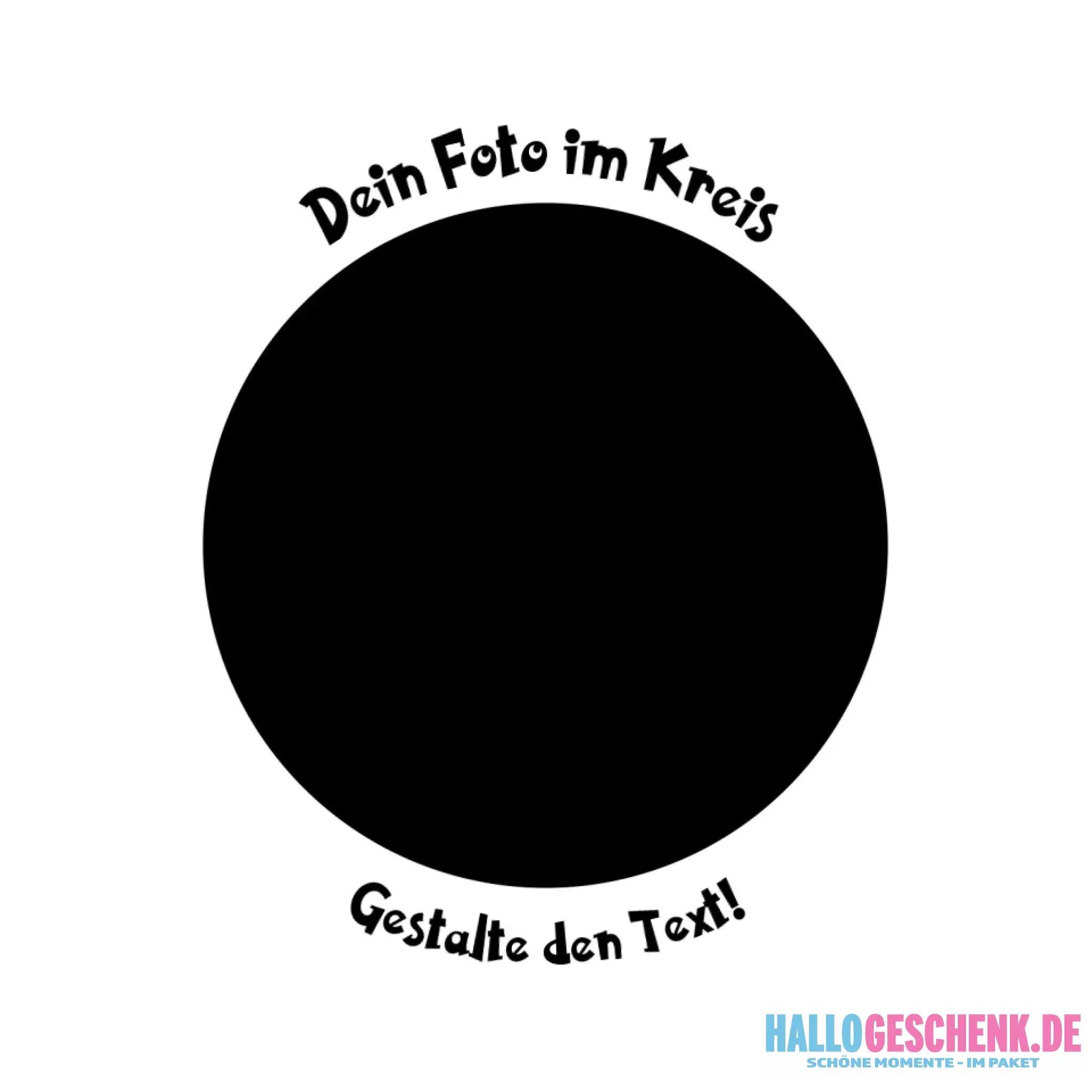 8in1-Fotogeschenk: Dein Foto im Kreis + Wunschtext • personalisiert • diverse Artikel - ausgestanzter Sticker 20x20 cm