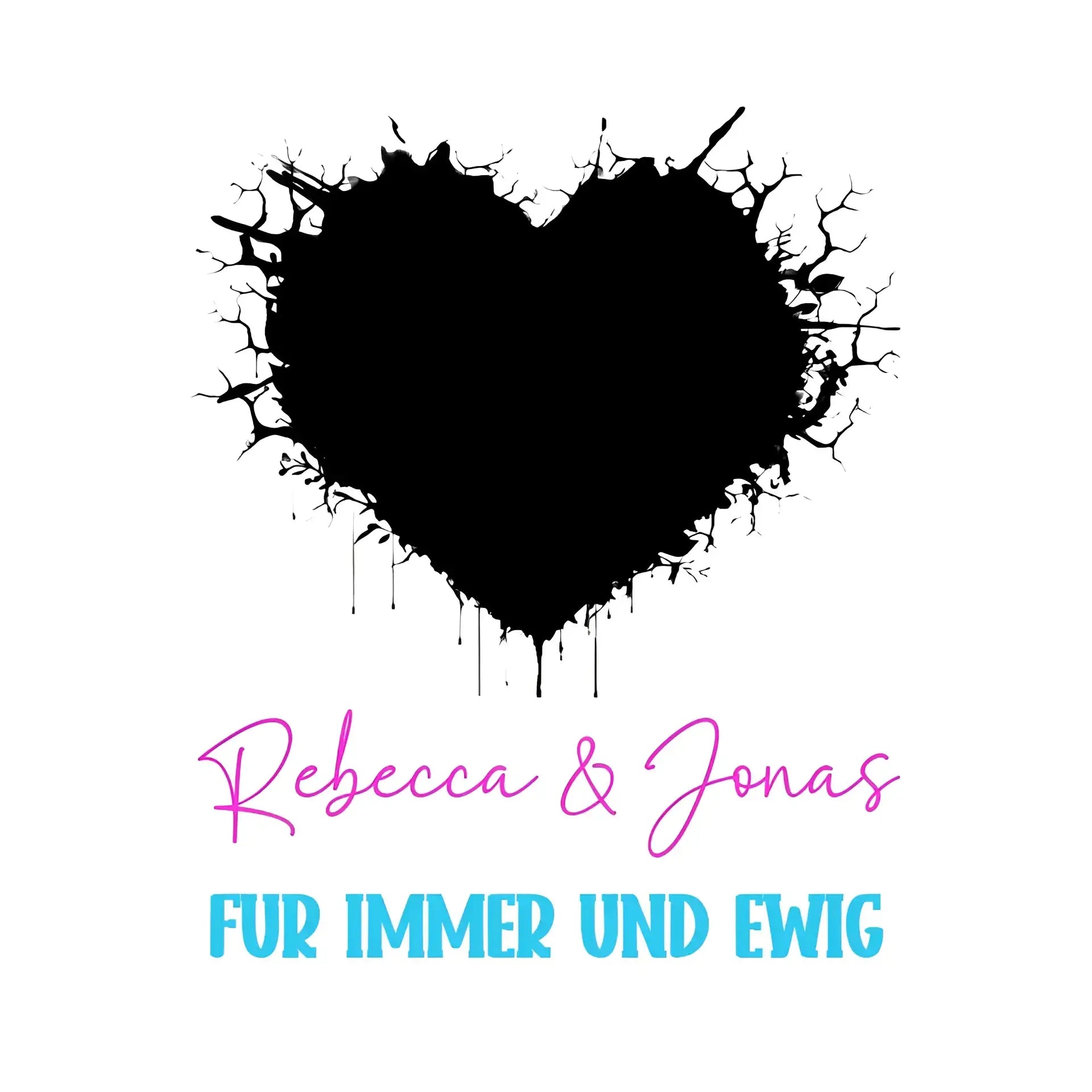 8in1-Fotomotiv: Dein Foto im wilden Herz + Wunschtext • personalisiert • diverse Artikel - ausgestanzter Sticker 20x20