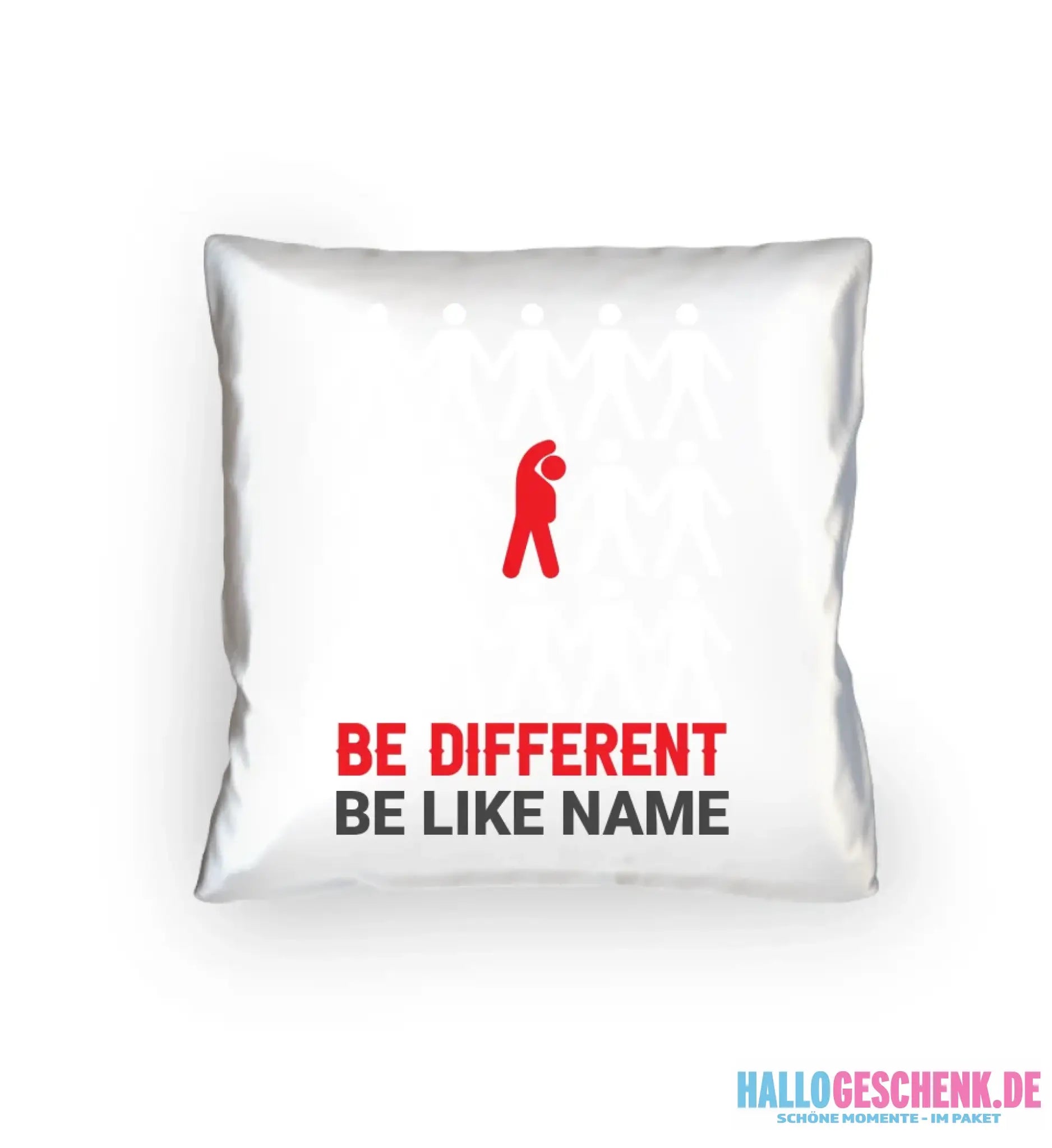 8in1-Kollektion: Be different + Wunschtext • 14 verschiedene Farben • personalisiert • diverse Artikel - Kissen 40x40
